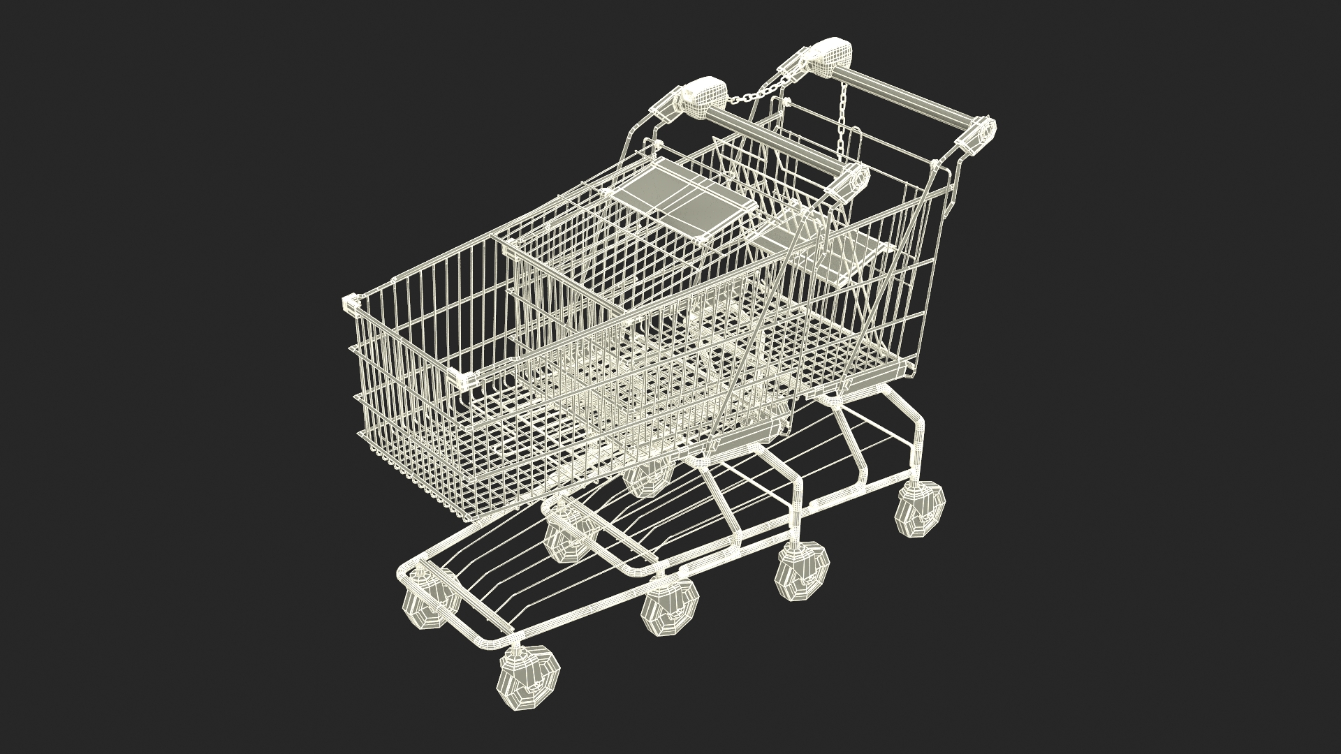 Trolley Shopping Carts Connected with Coin Locker 3D model