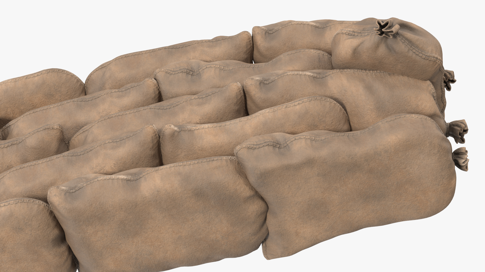 3D Sandbag Wall Dirty model