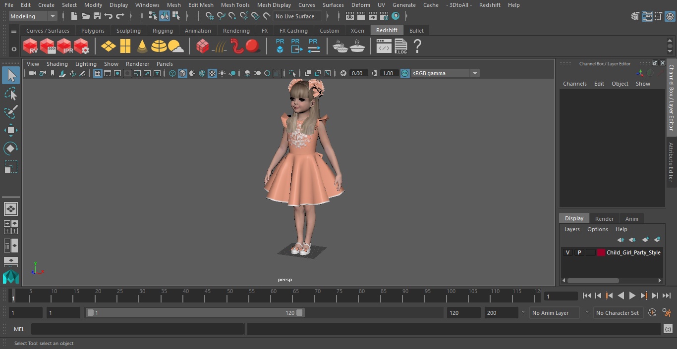 Child Girl Party Style 3D