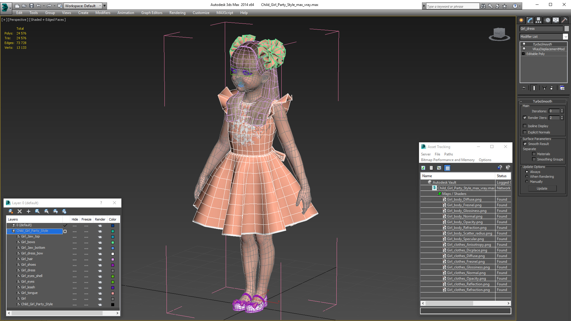 Child Girl Party Style 3D