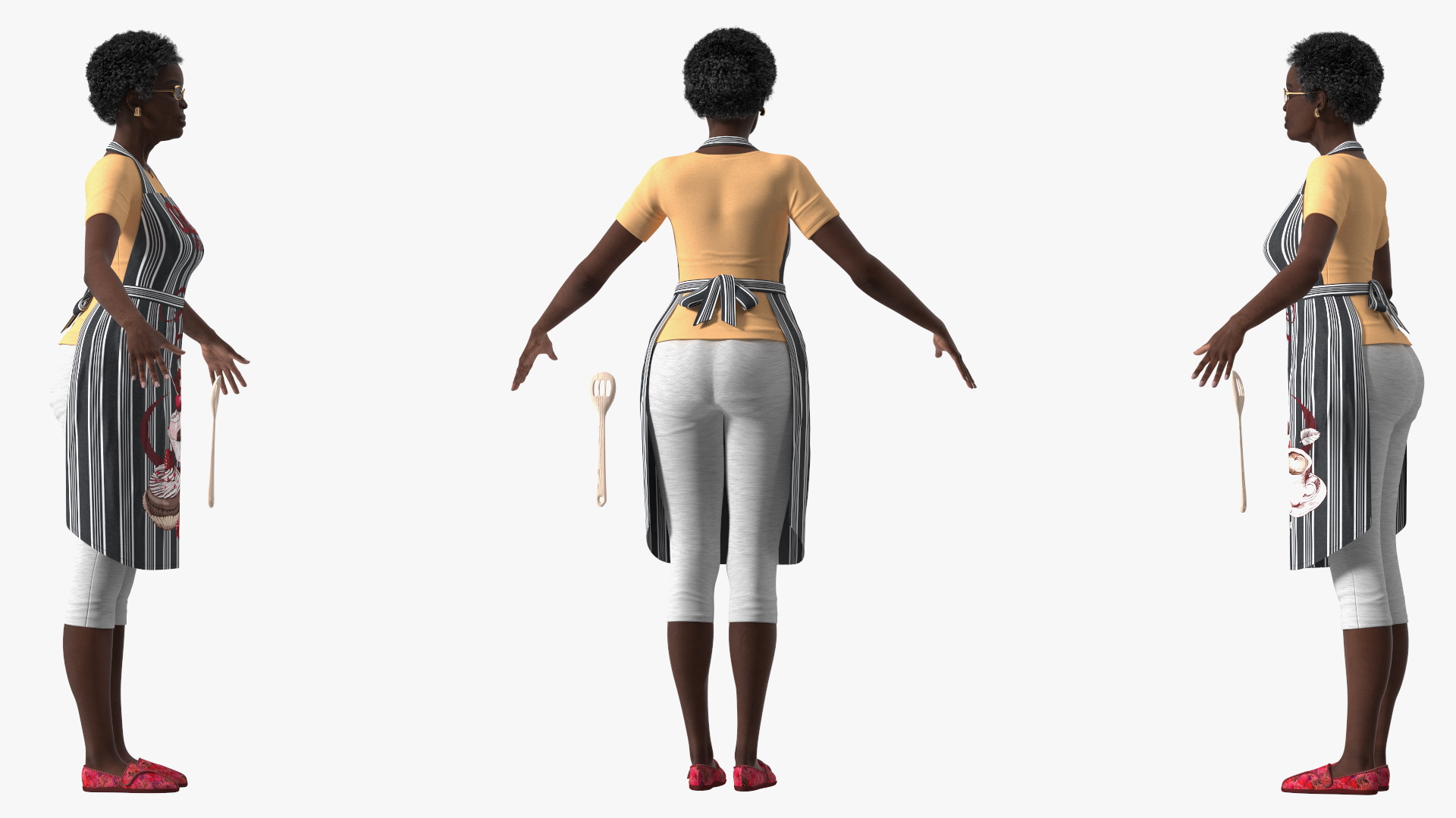 3D model Afro American Woman Kitchen Style Rigged