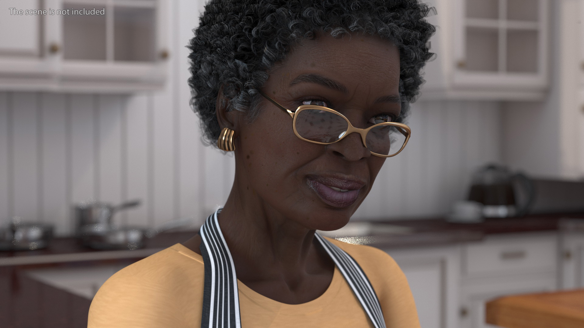 3D model Afro American Woman Kitchen Style Rigged