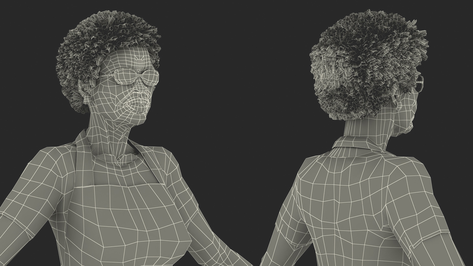 3D model Afro American Woman Kitchen Style Rigged