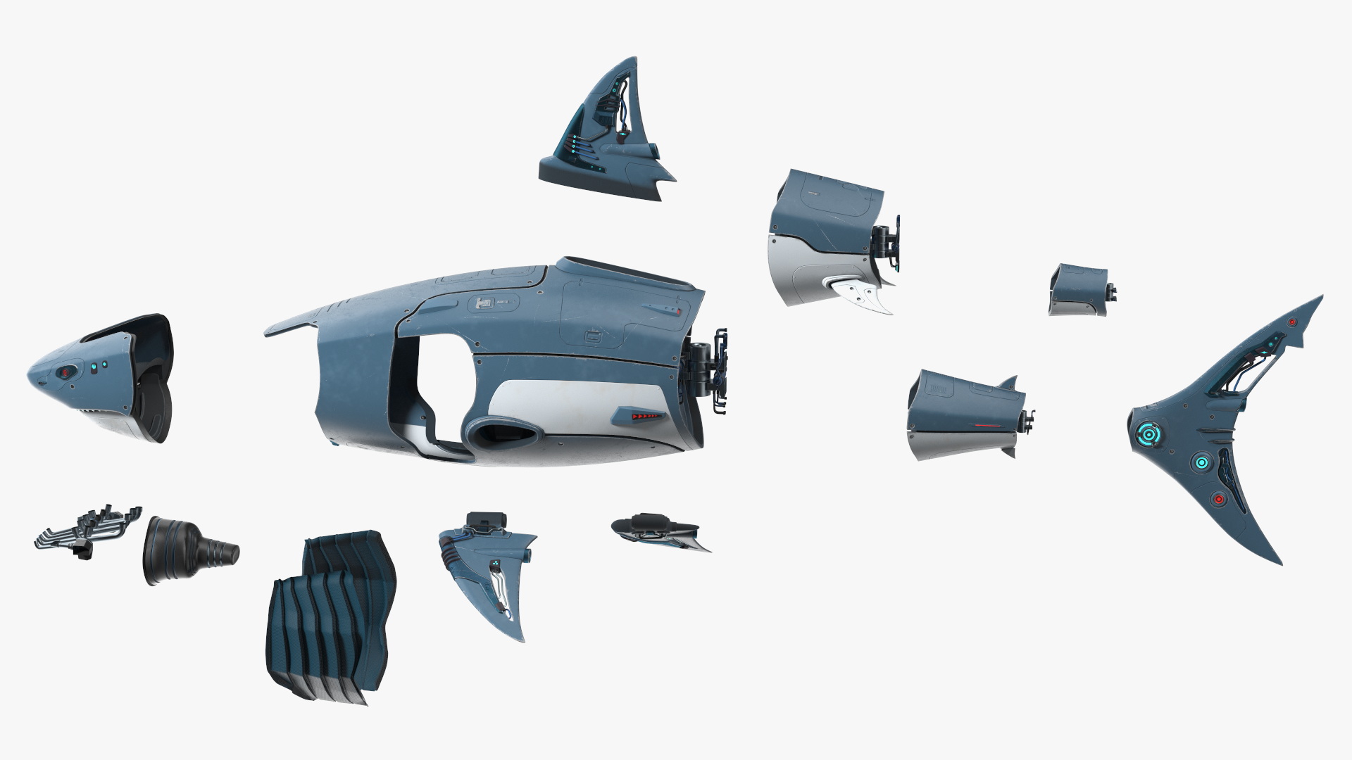 Futuristic Shark Robot 3D