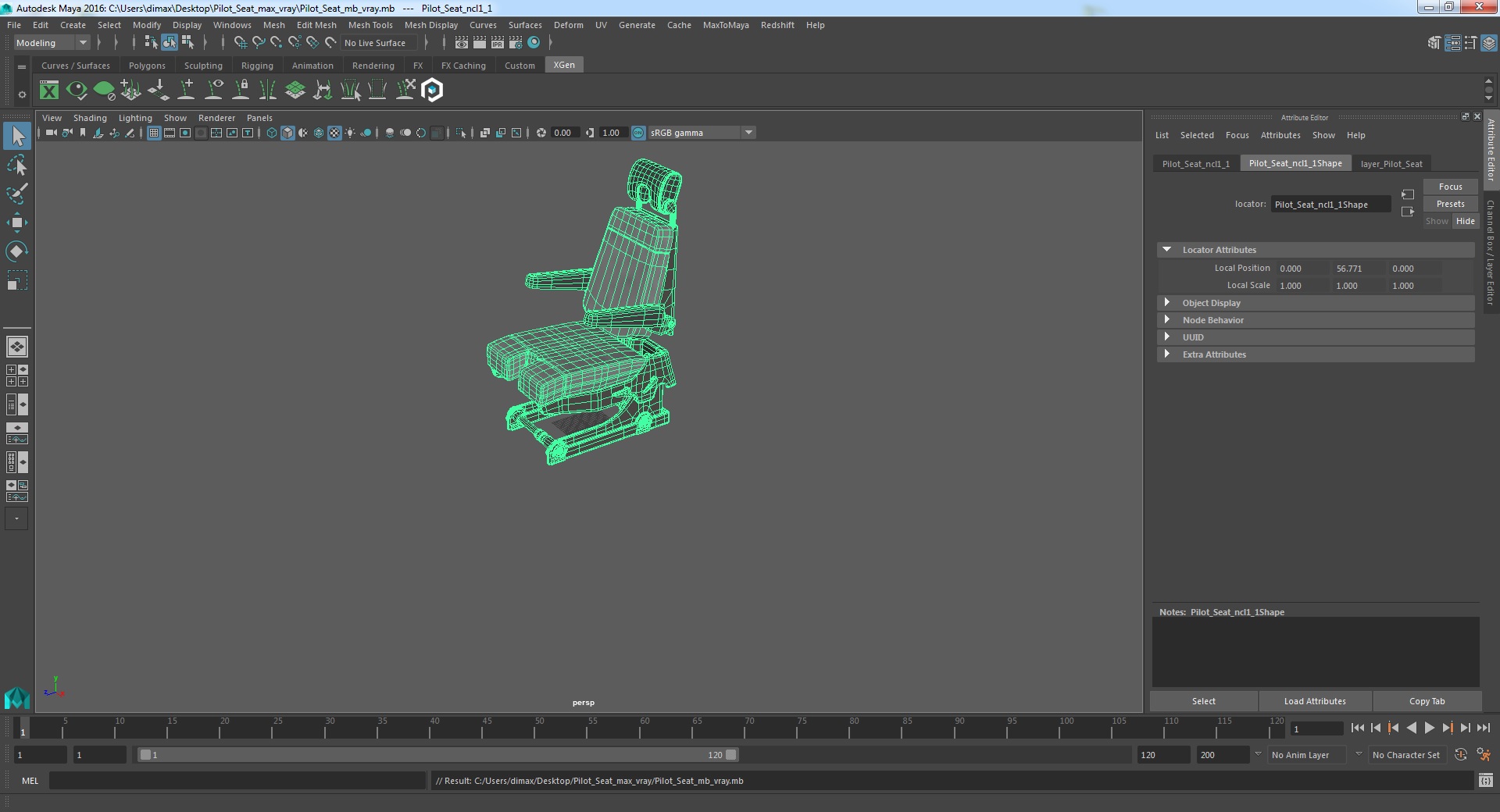 3D model Pilot Seat