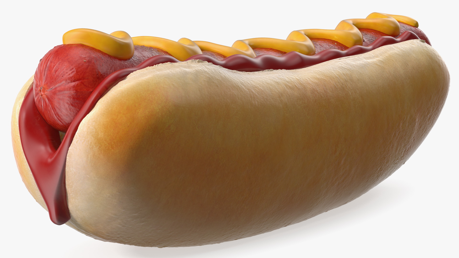 3D Hot Dog with Ketchup Mustard model