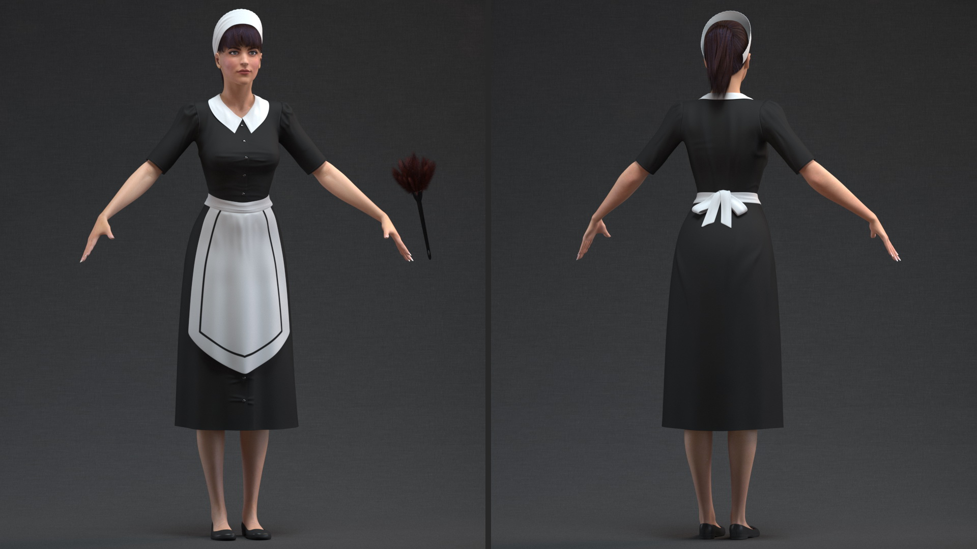 Housekeeping Maid Rigged 3D model