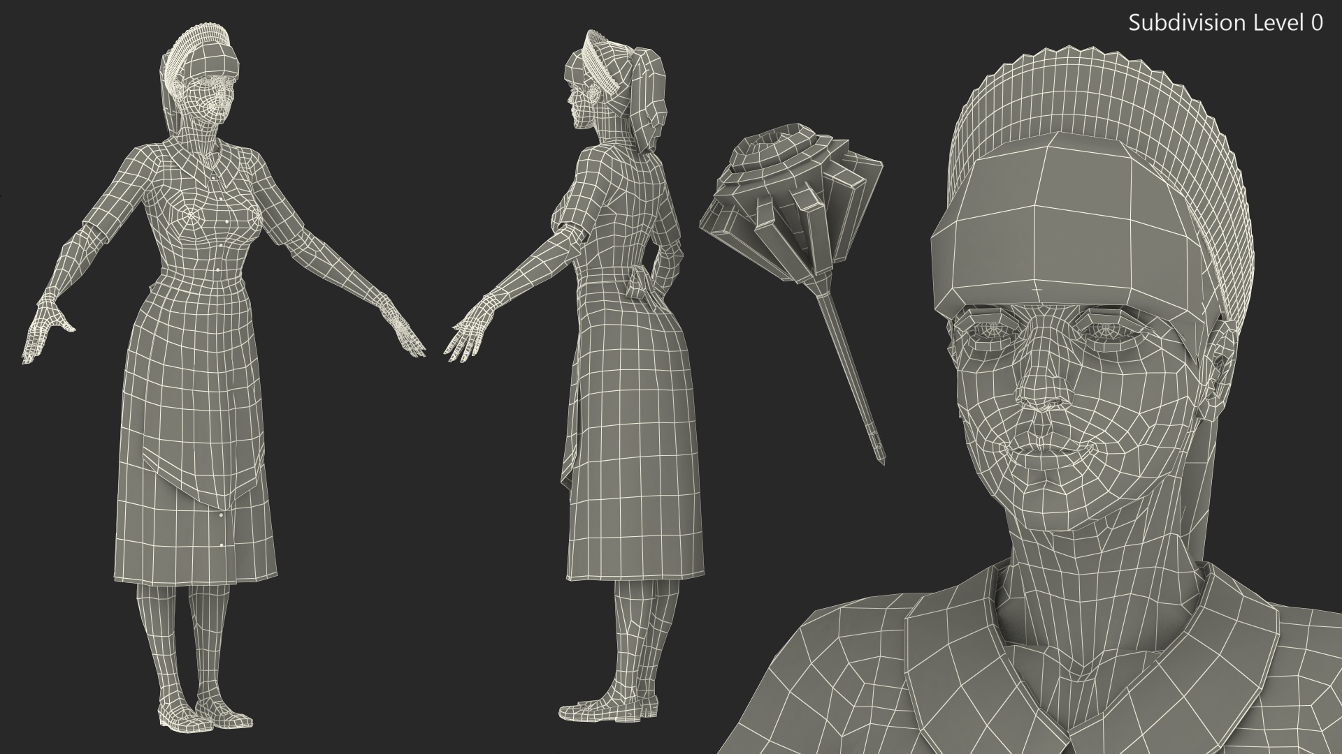 Housekeeping Maid Rigged 3D model