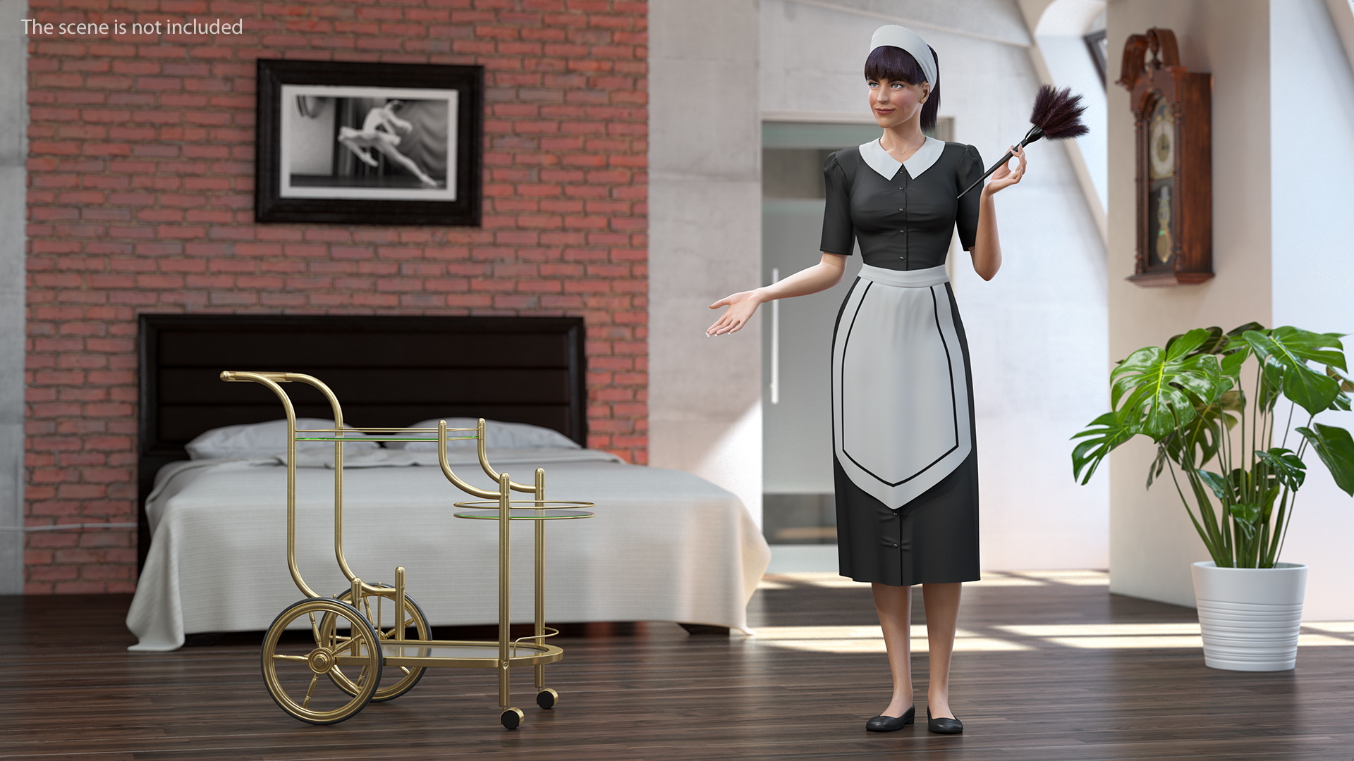 Housekeeping Maid Rigged 3D model