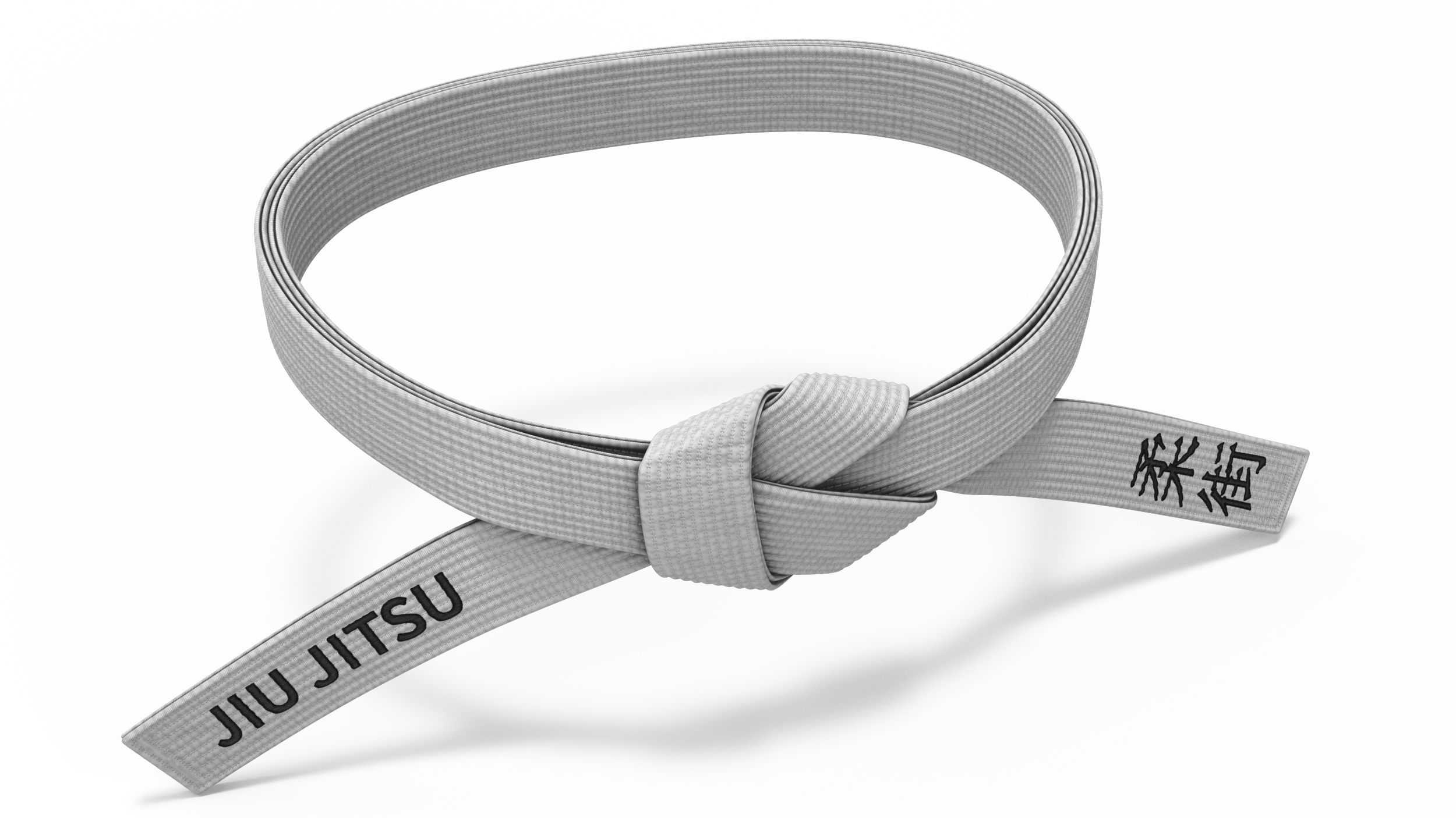 3D Waist White Martial Arts Obi Belts Set model