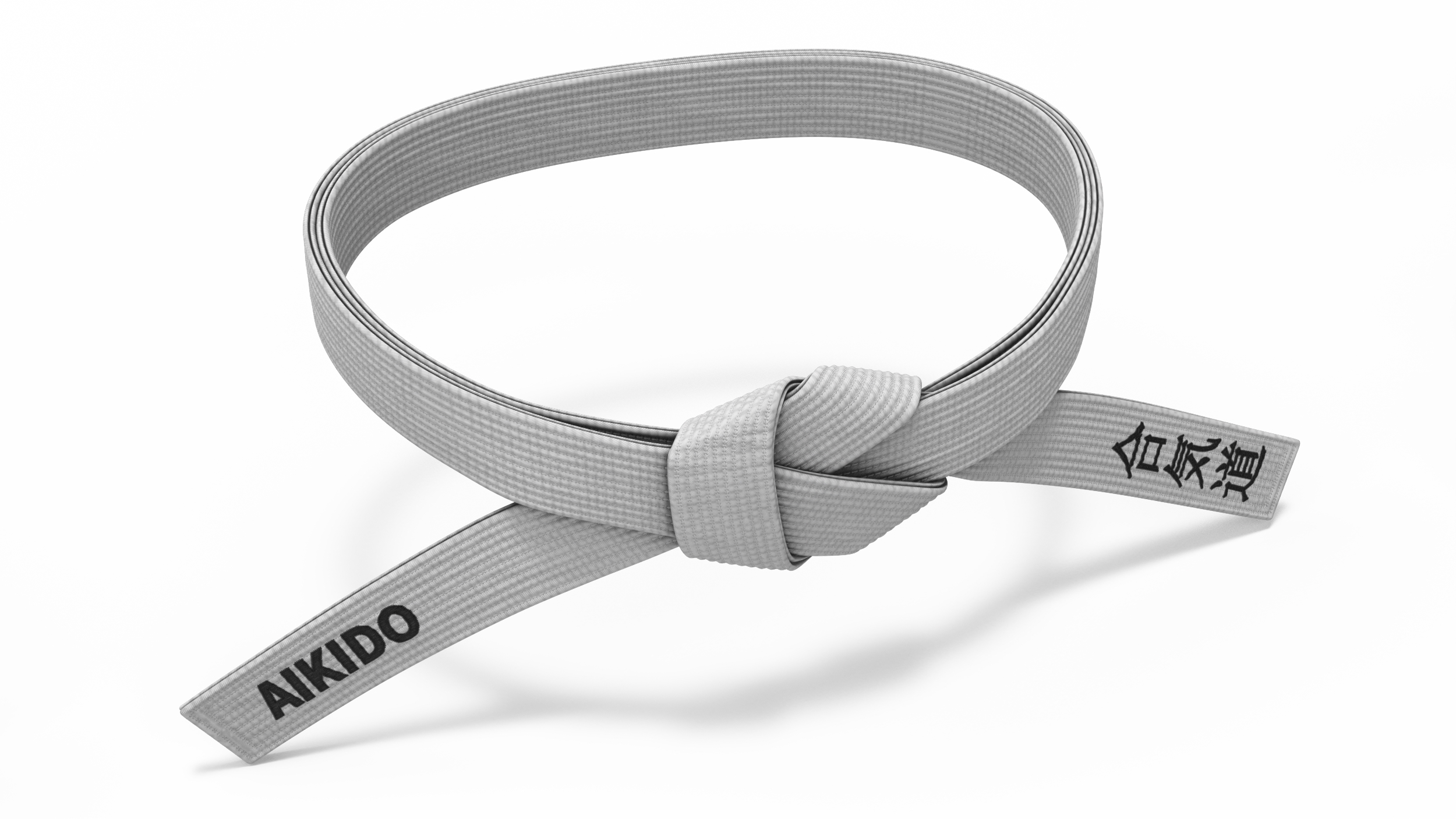 3D Waist White Martial Arts Obi Belts Set model