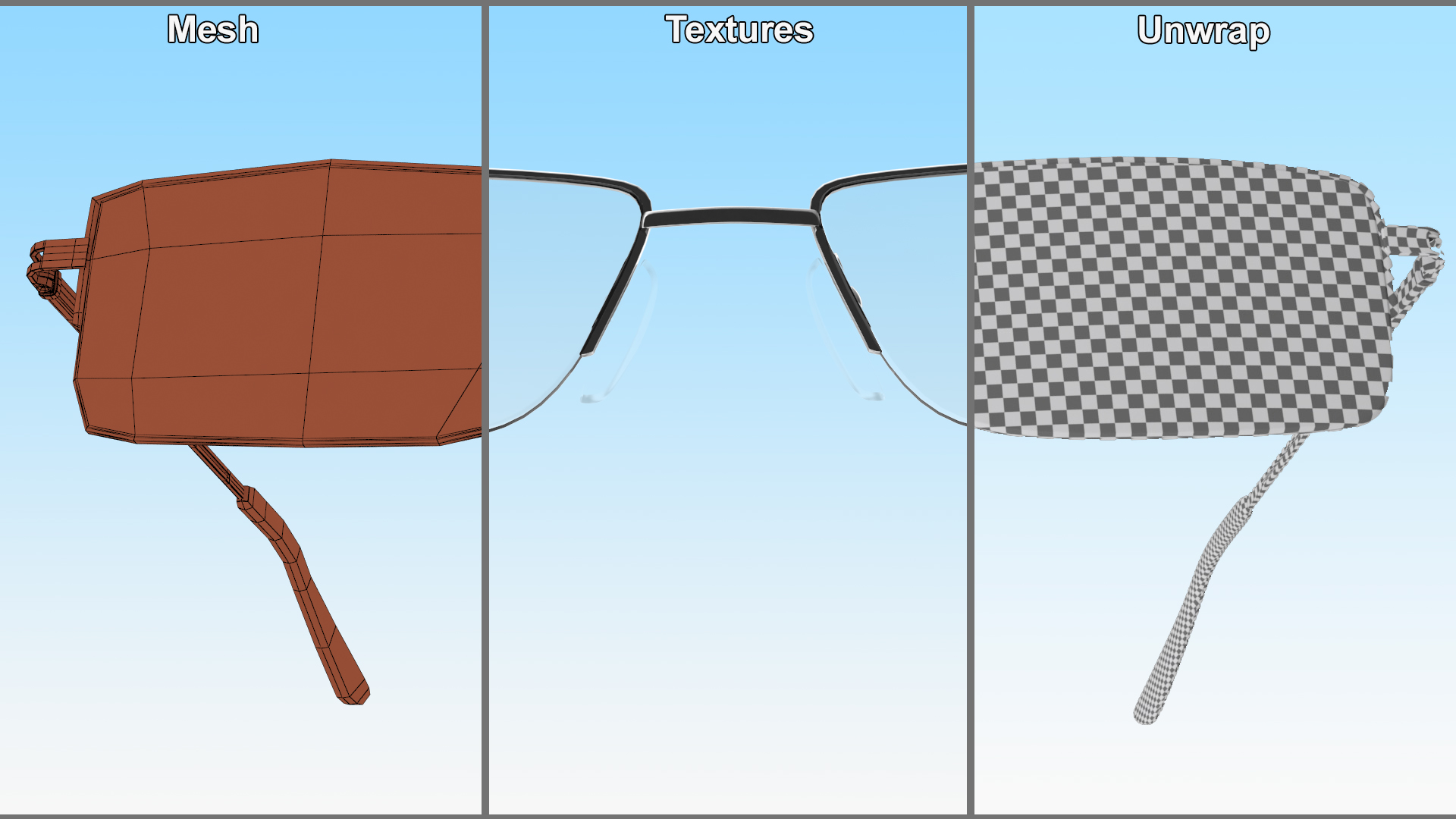 Rectangular Reading Glasses 3D