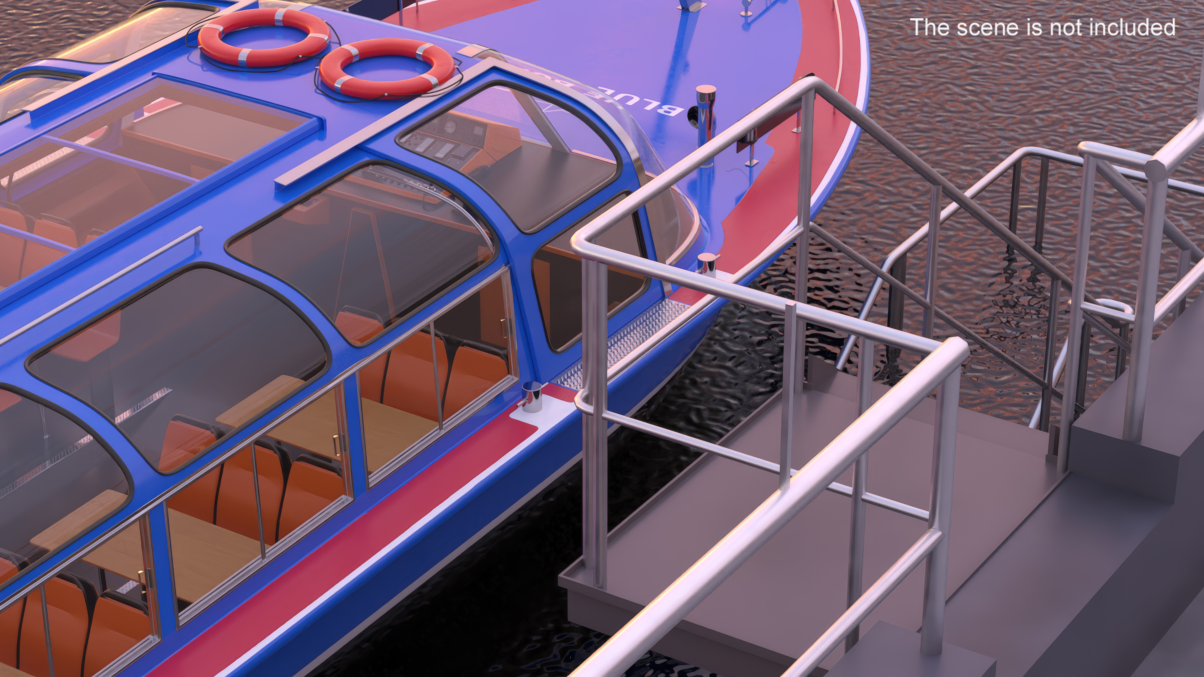 Amsterdam Canal Cruise Blue Boat 3D