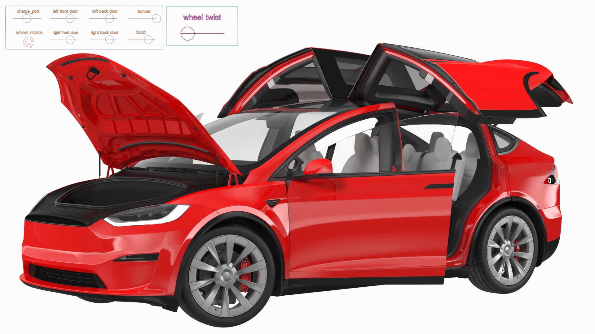 Electric SUV Rigged 3D model