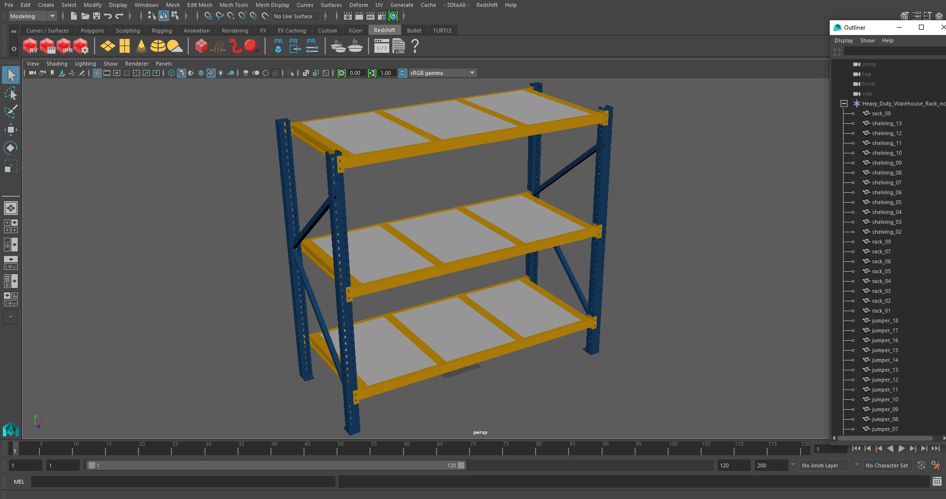 3D model Heavy Duty Warehouse Rack