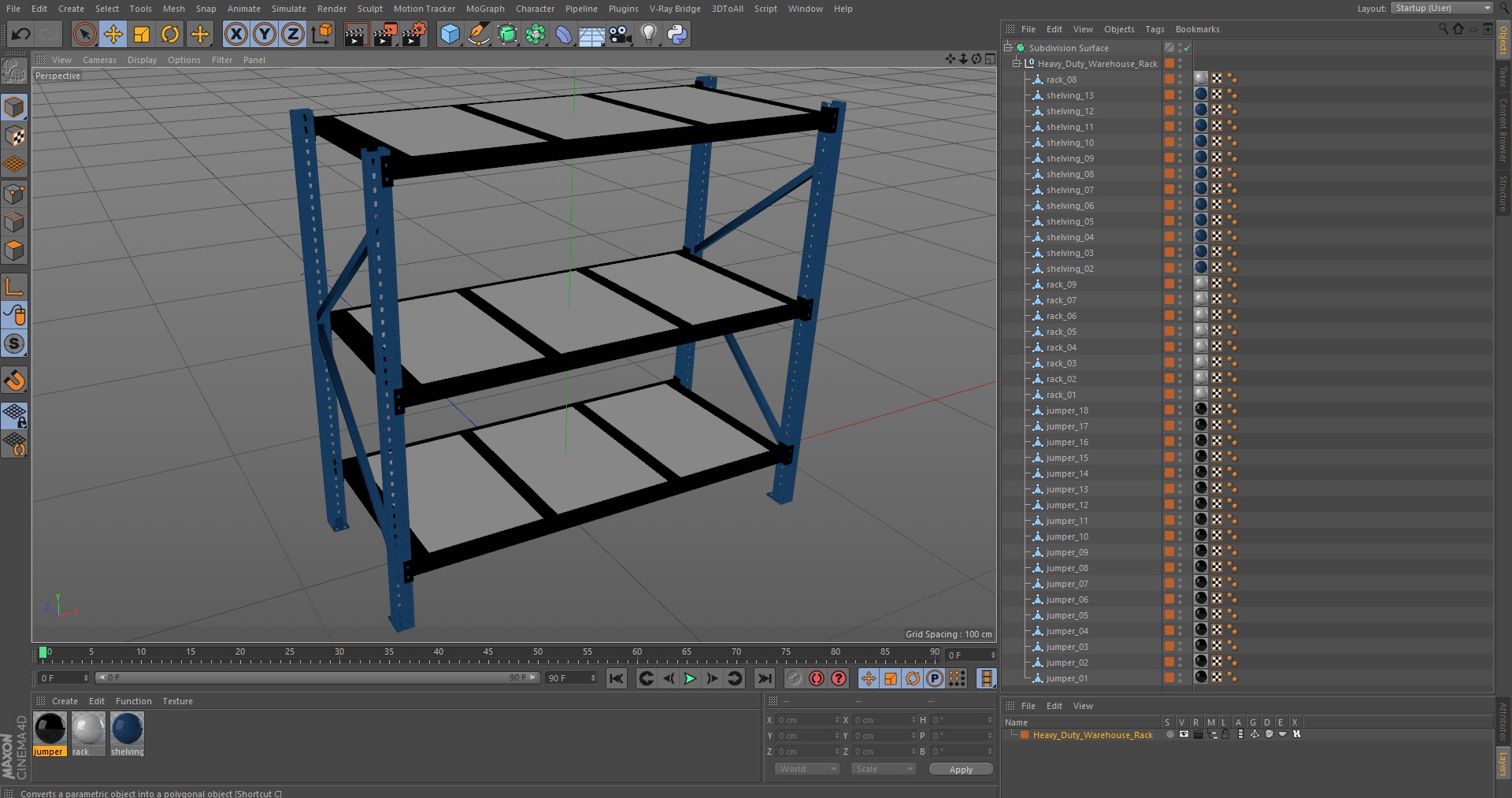 3D model Heavy Duty Warehouse Rack