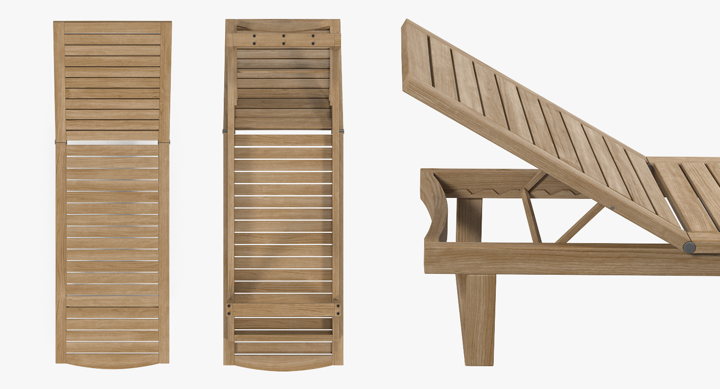 Sun Lounger Brown 3D