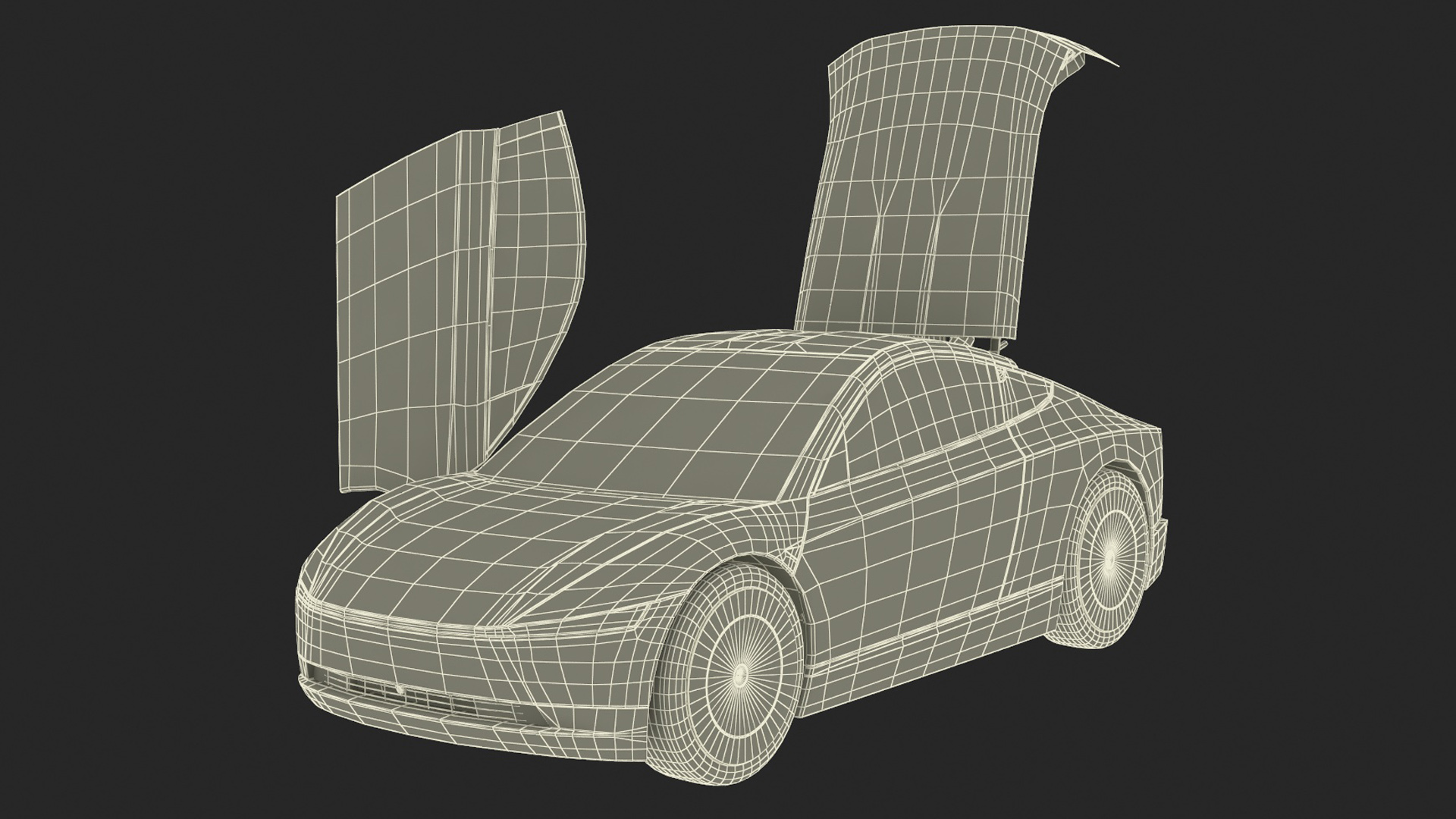 Tesla Cybercab Robotaxi and Man with Luggage 3D model