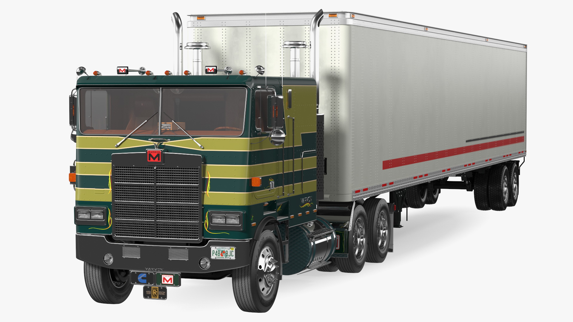 Marmon Truck With Semi Trailer Rigged 3D