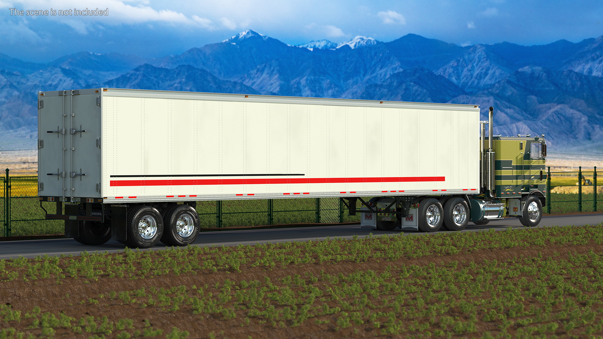 Marmon Truck With Semi Trailer Rigged 3D