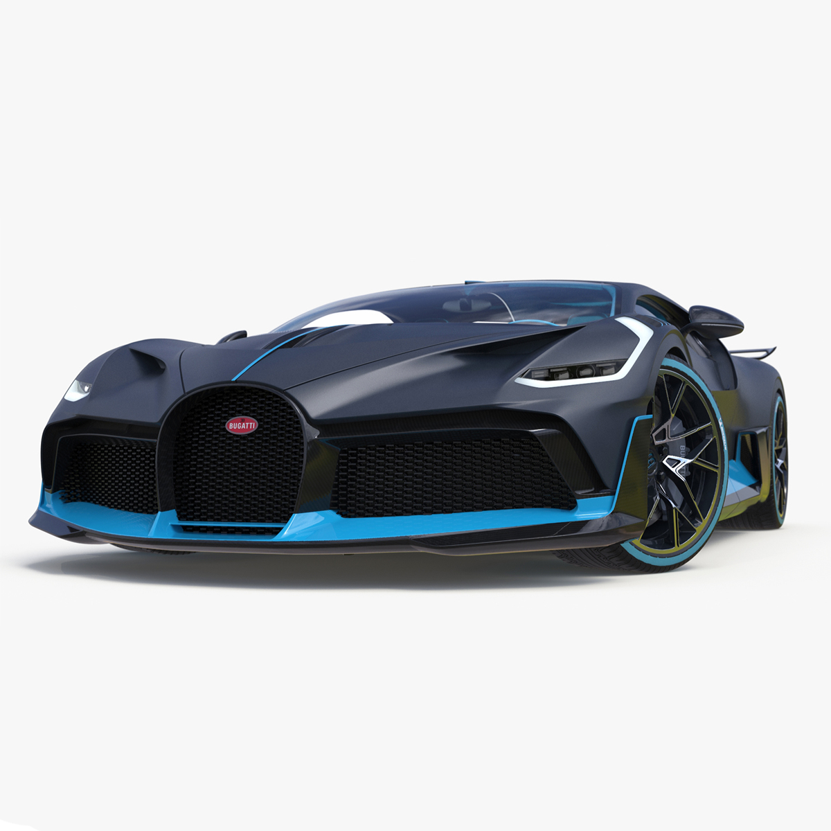 3D Bugatti Divo Titanium Liquid Silver Rigged for Cinema 4D