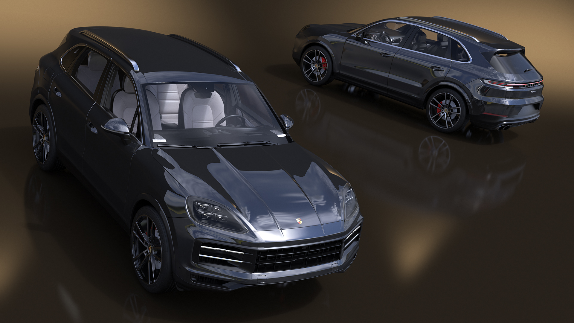 Porsche Cayenne 2024 Luxury SUV Black 3D