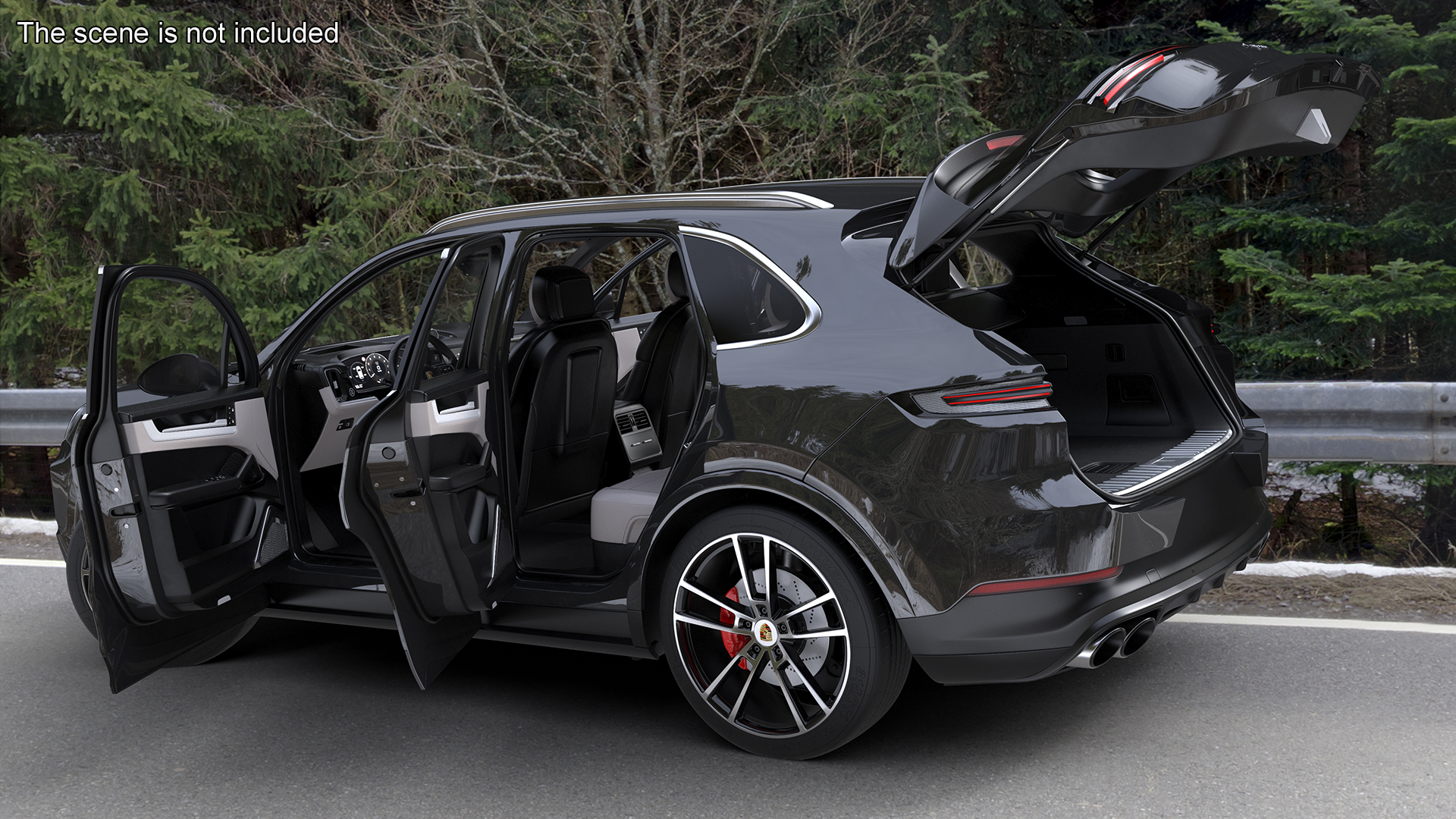 Porsche Cayenne 2024 Luxury SUV Black 3D