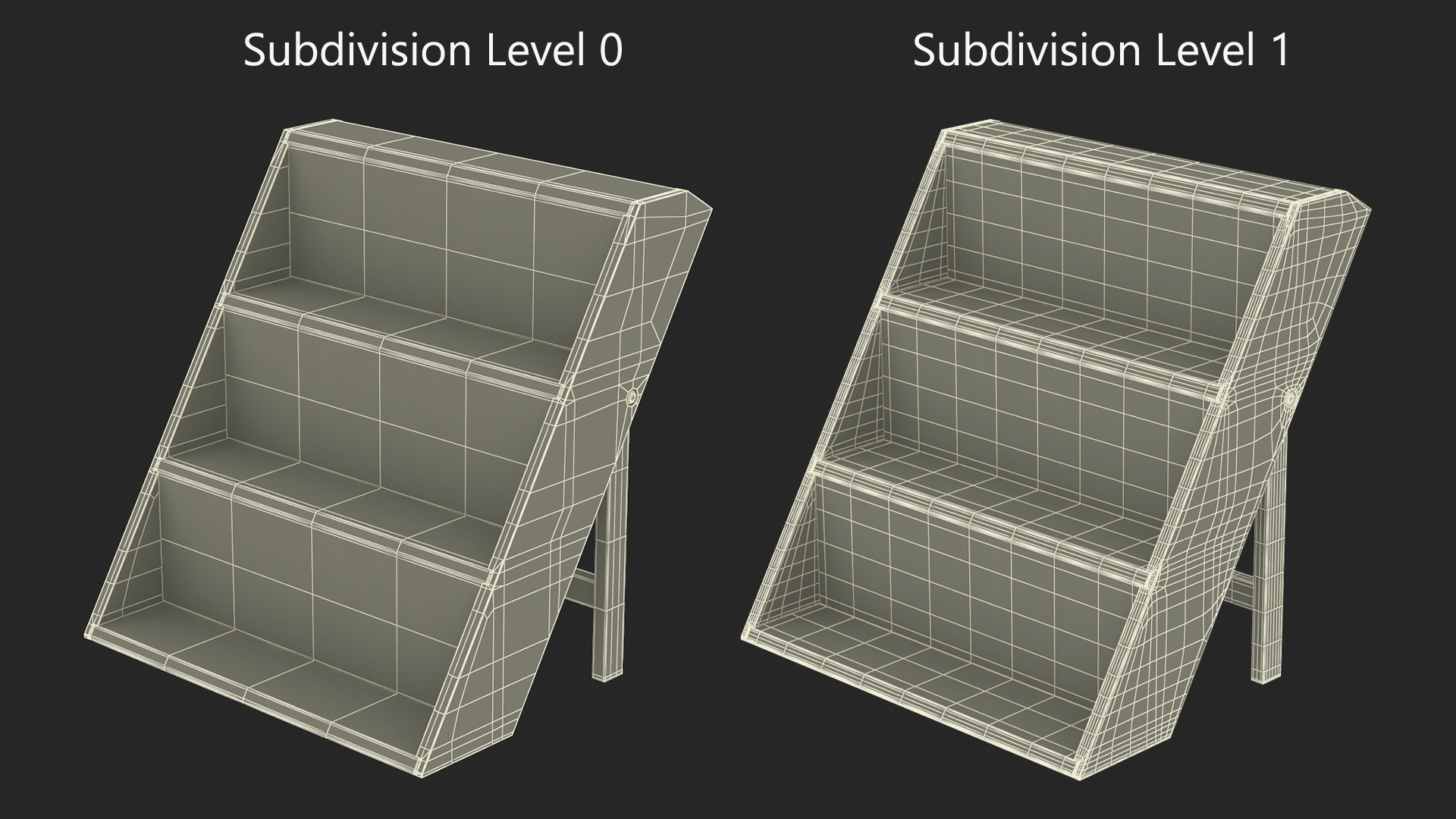 3D Tabletop Wooden Shelf