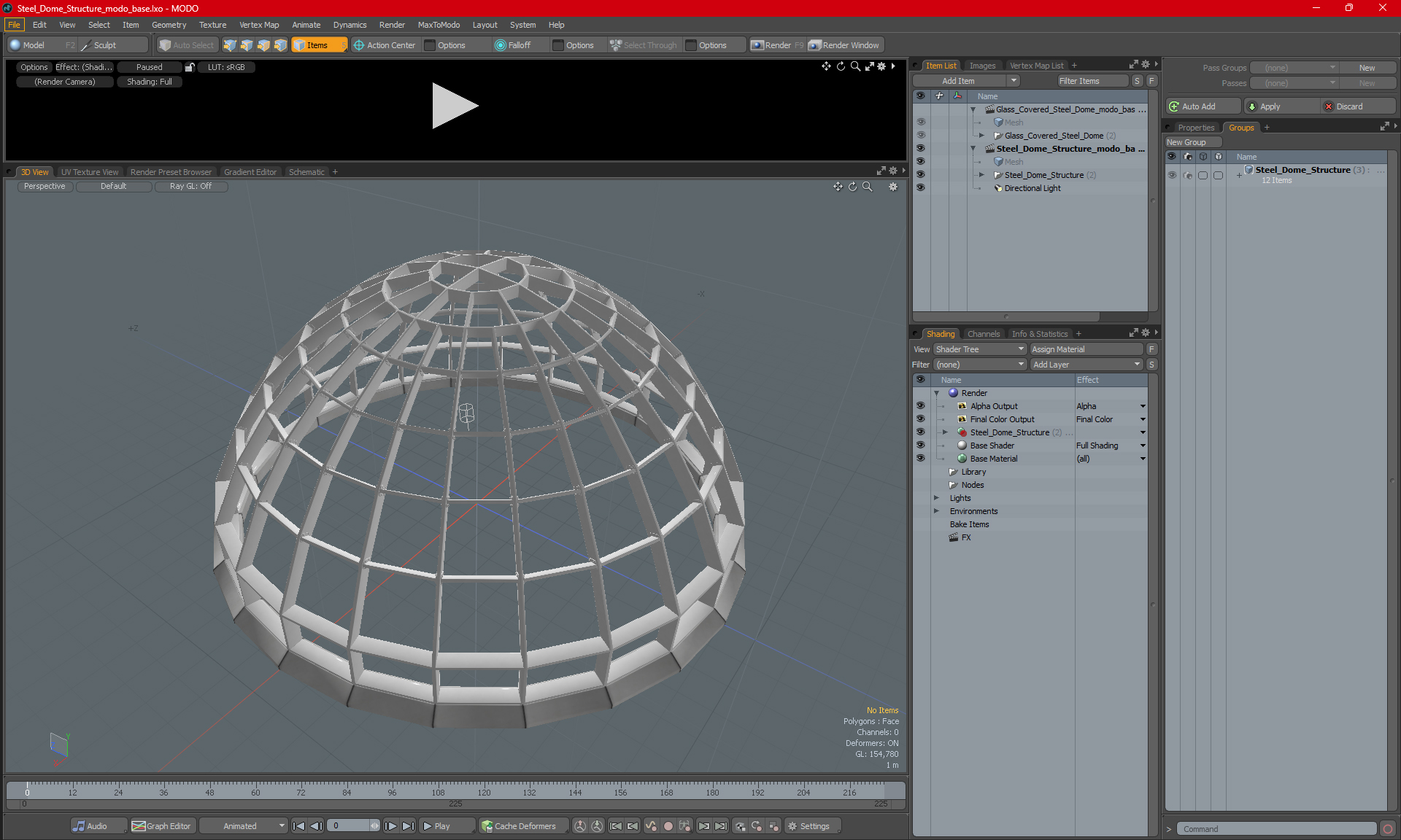 3D model Steel Dome Structure