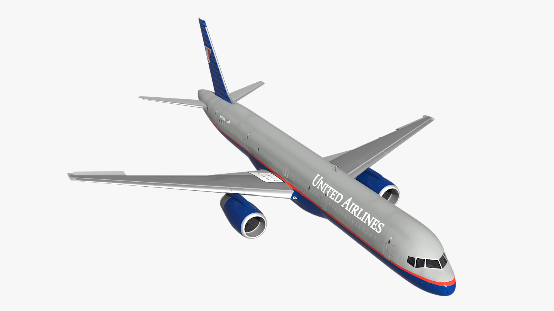 3D United Airlines Boeing 757 Rigged model