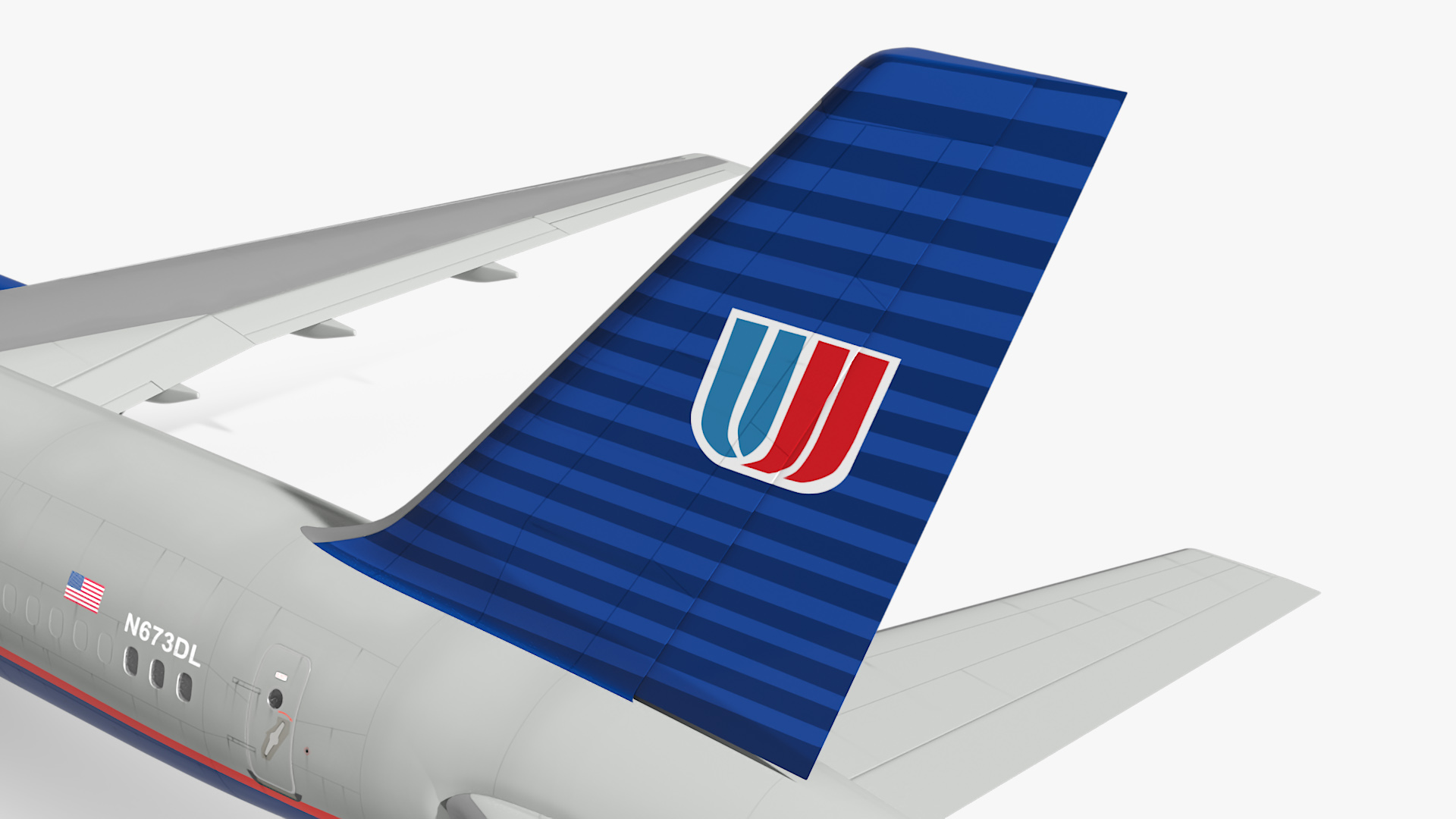 3D United Airlines Boeing 757 Rigged model