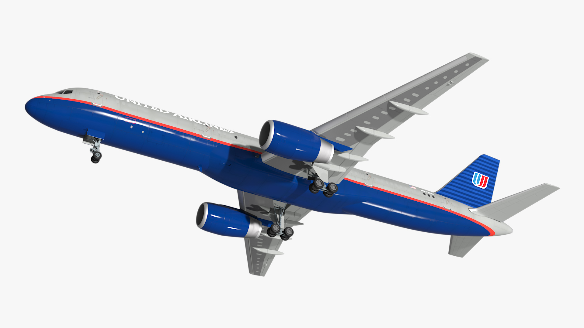 3D United Airlines Boeing 757 Rigged model