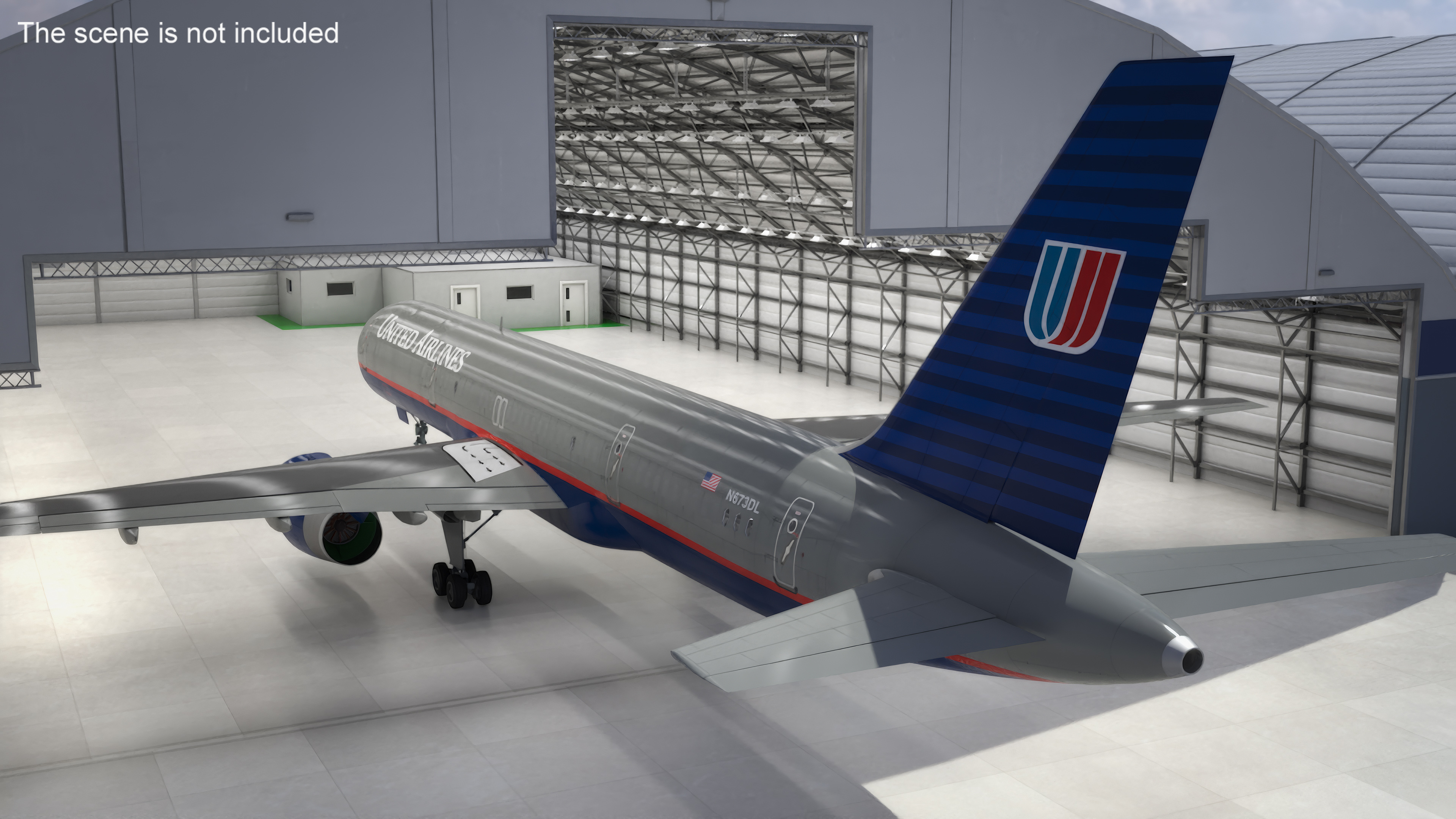 3D United Airlines Boeing 757 Rigged model