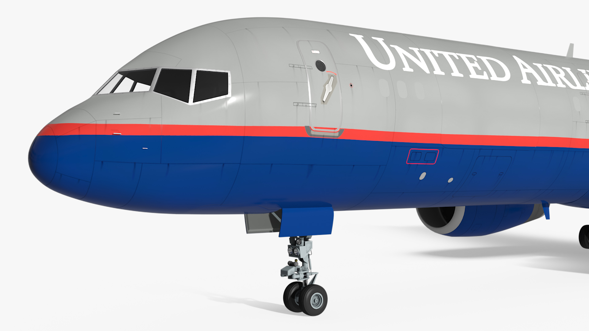 3D United Airlines Boeing 757 Rigged model