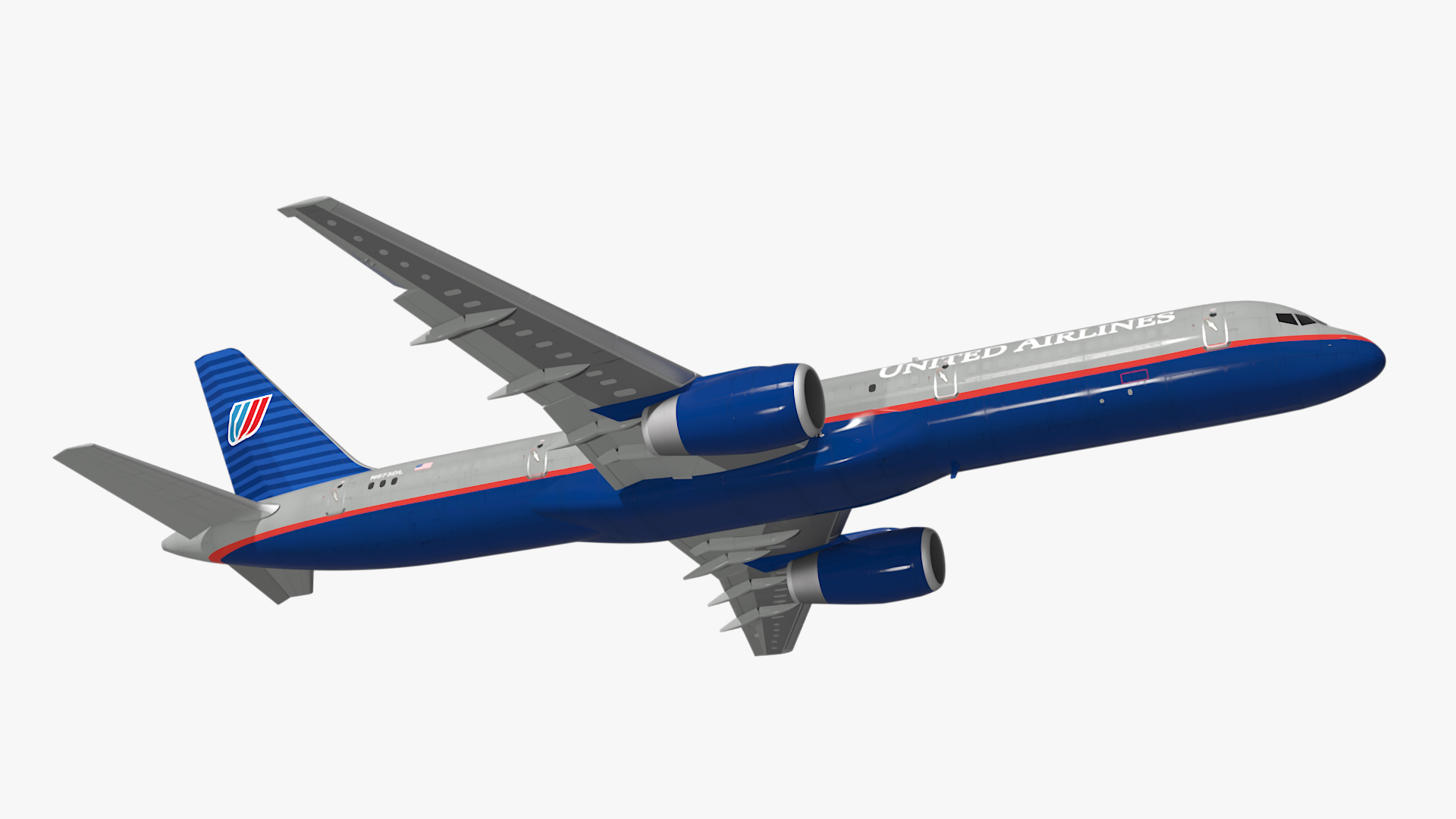 3D United Airlines Boeing 757 Rigged model