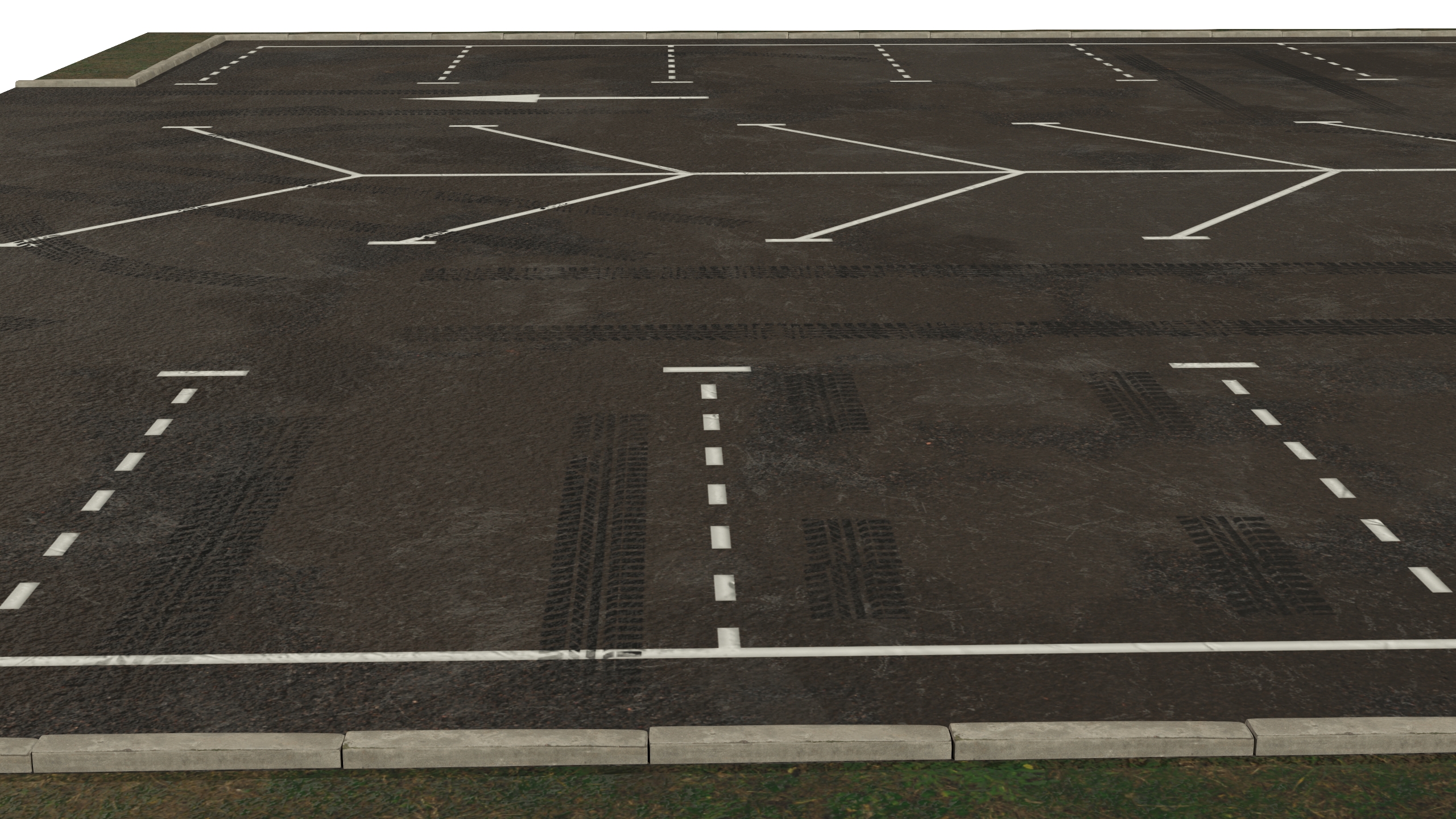 Empty Street Parking 26 Spaces Old 3D model