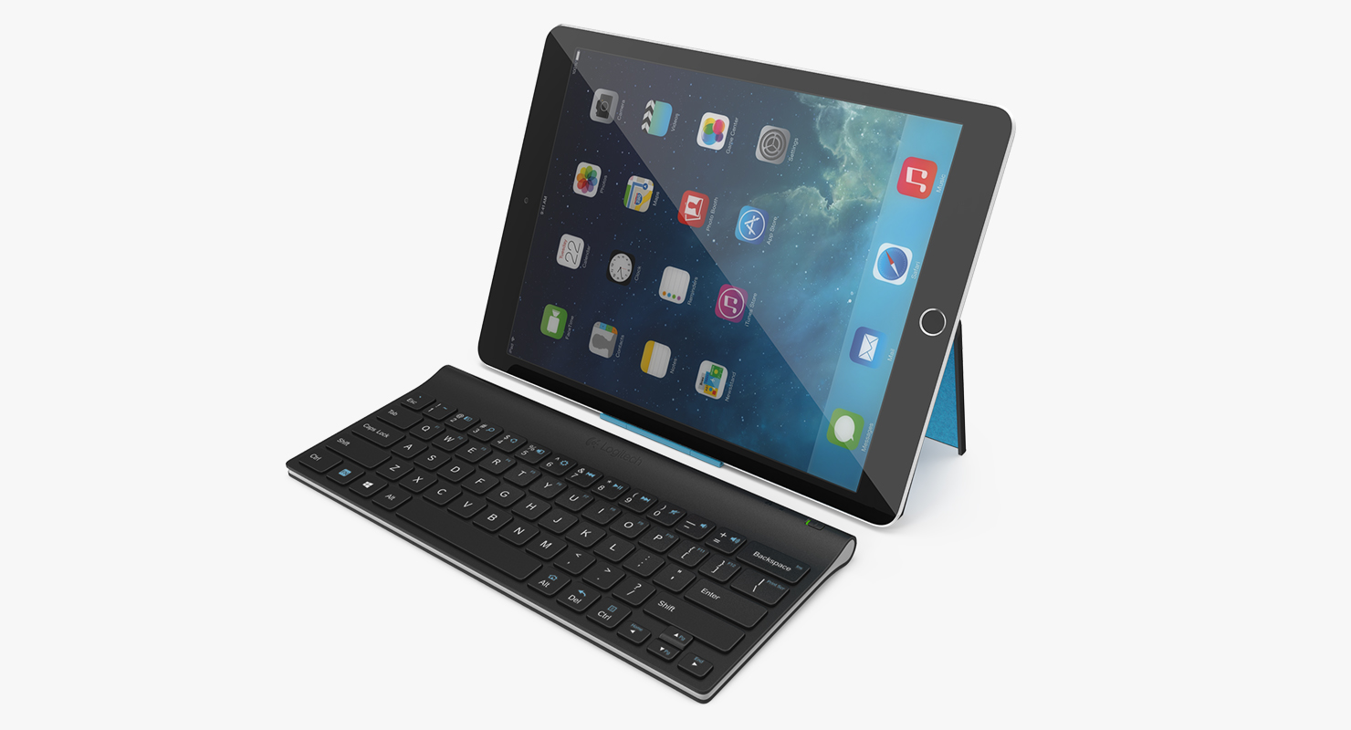 3D Logitech Tablet Keyboard with iPad Pro model