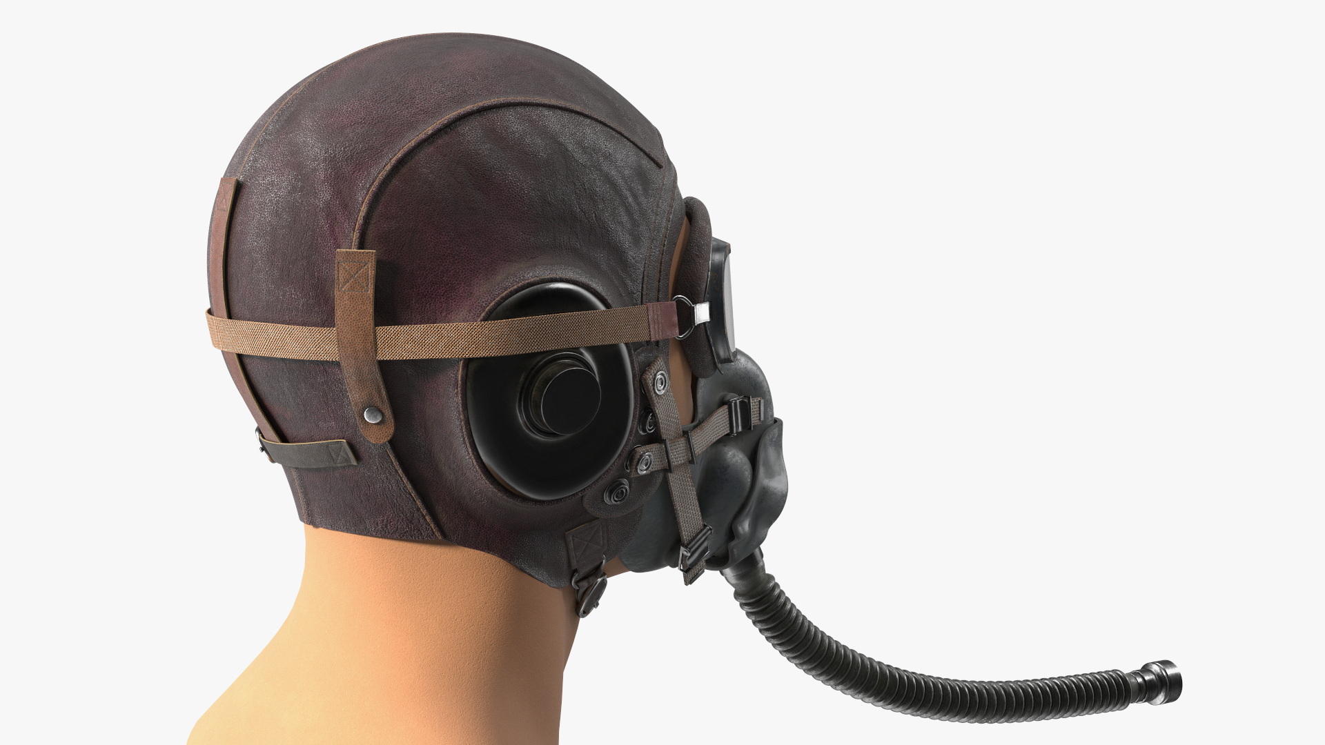 3D Worn Helmet with Oxygen Mask on Mannequin