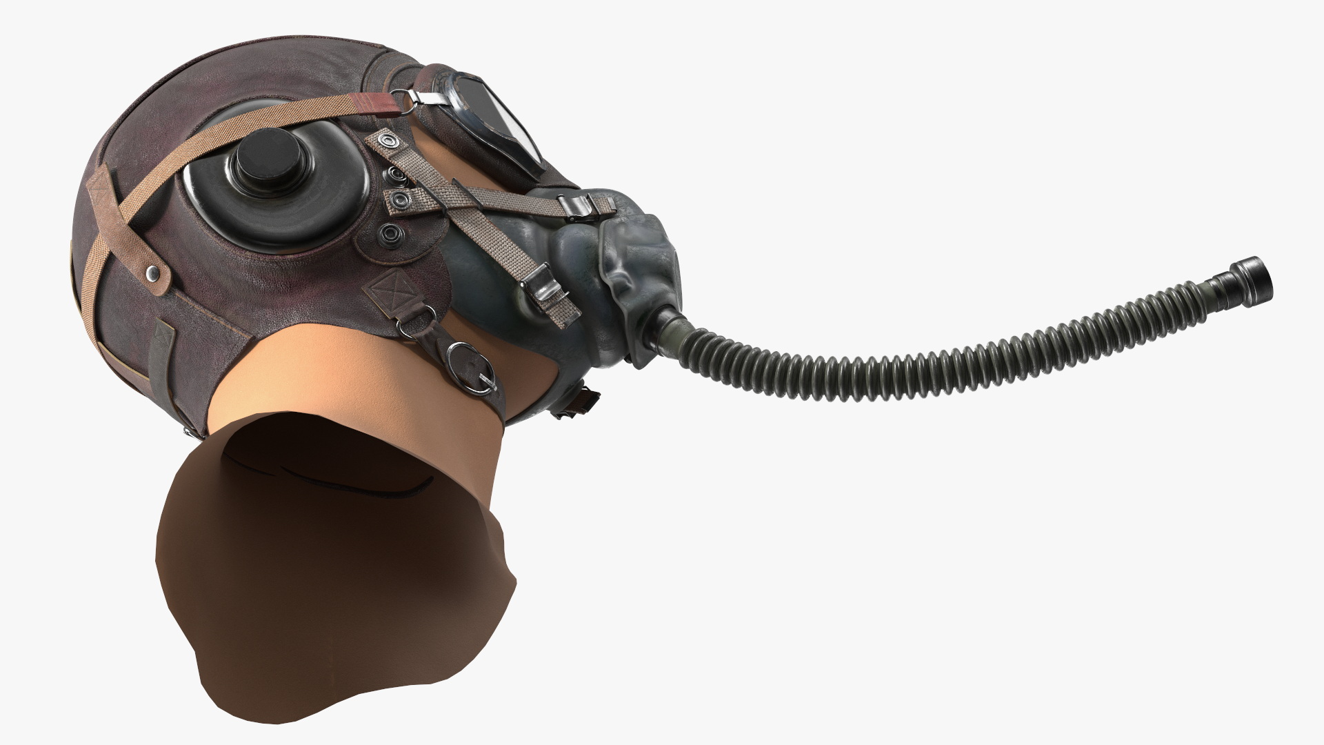 3D Worn Helmet with Oxygen Mask on Mannequin