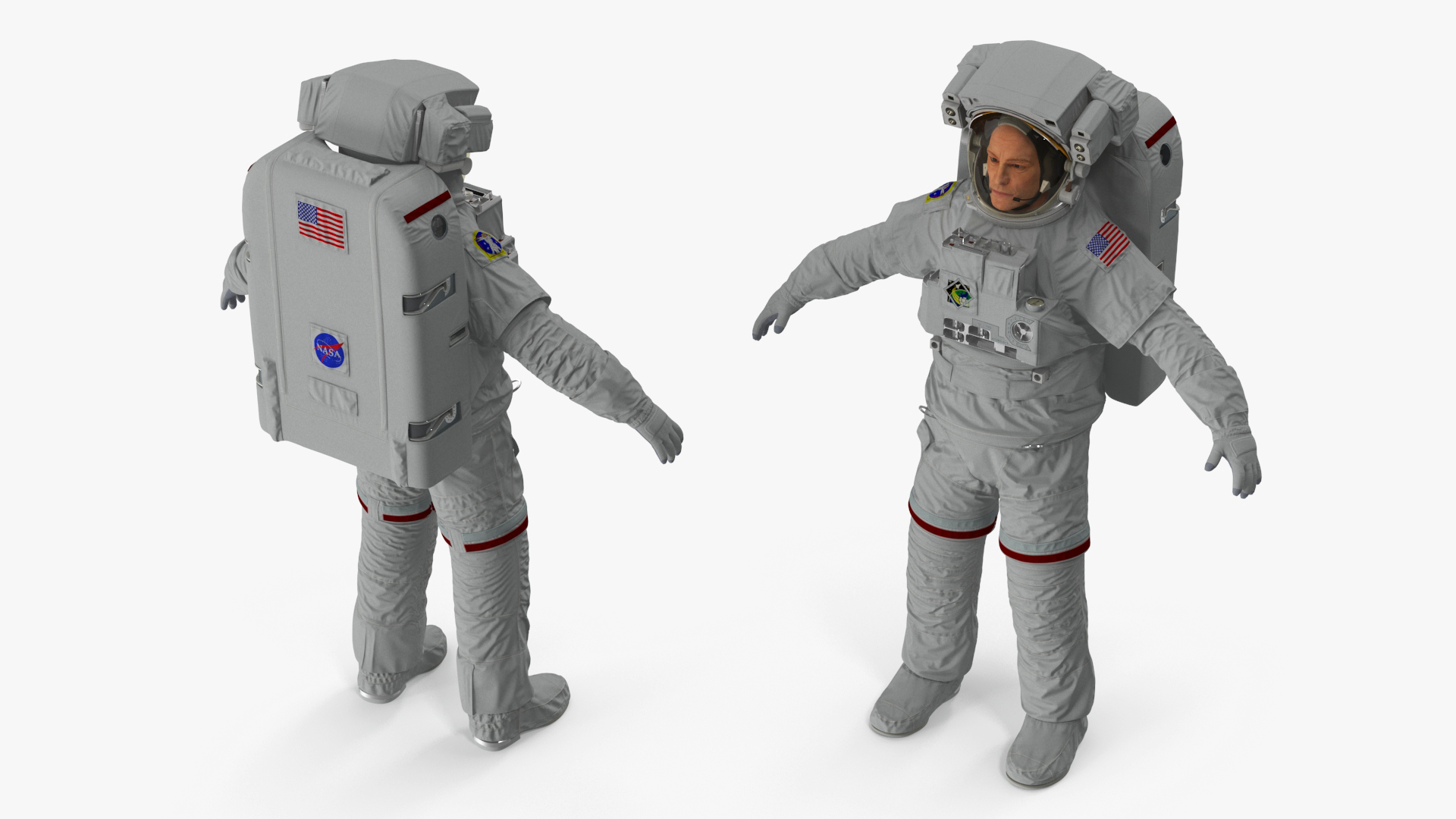 NASA Astronaut Extravehicular Mobility Suit Rigged for Cinema 4D 3D model