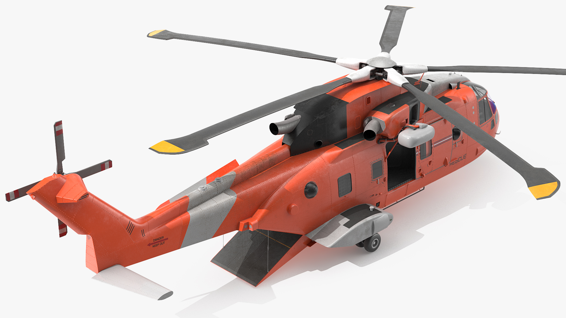 3D model Search and Rescue Helicopter Rigged