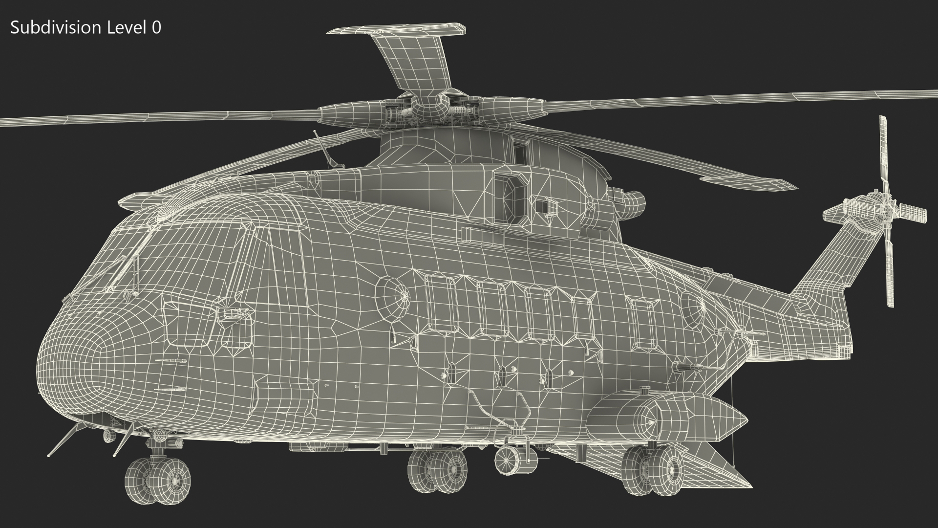 3D model Search and Rescue Helicopter Rigged