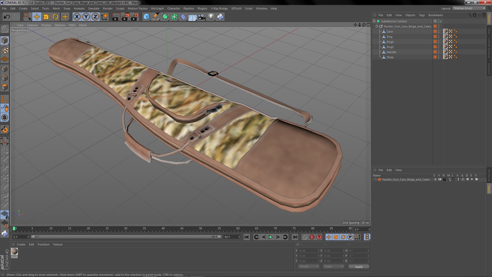 3D model Hunter Gun Case Beige and Camo