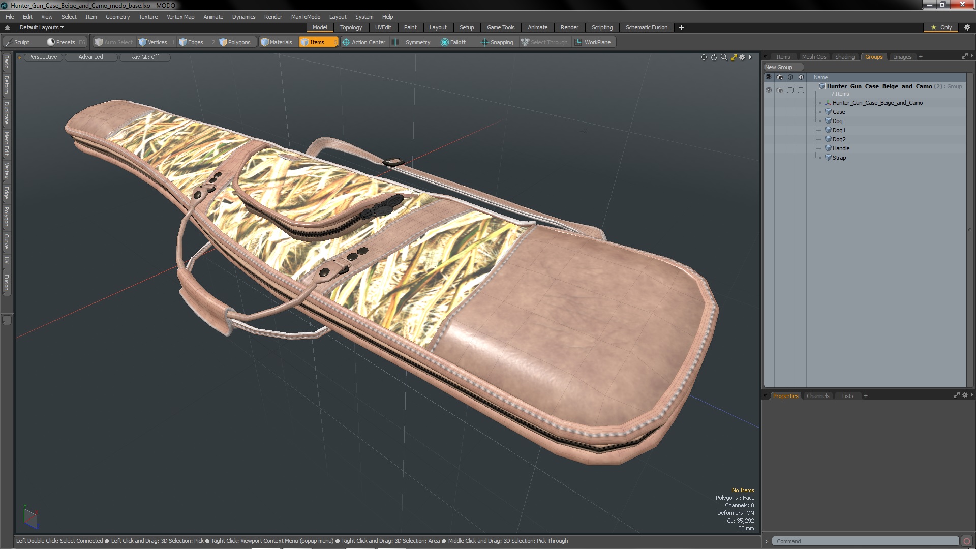 3D model Hunter Gun Case Beige and Camo