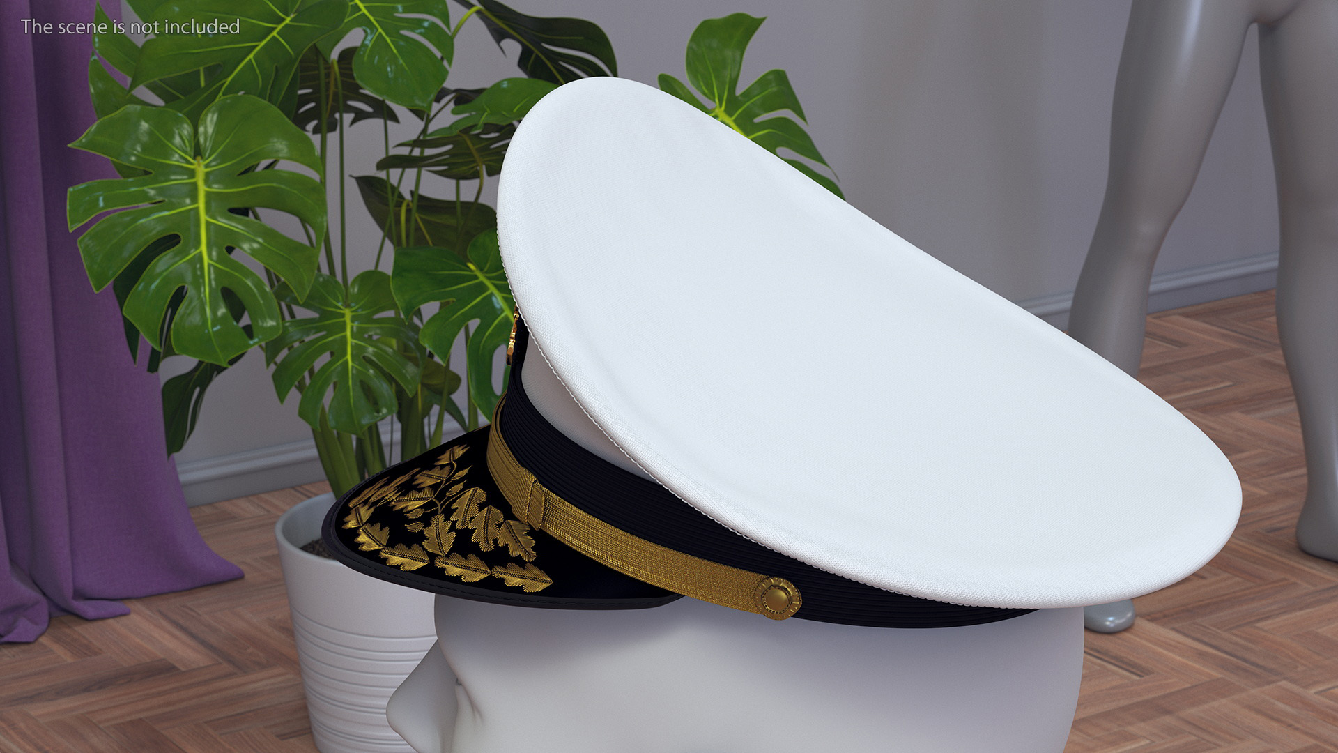 3D Naval Officer Cap with Embroidery model