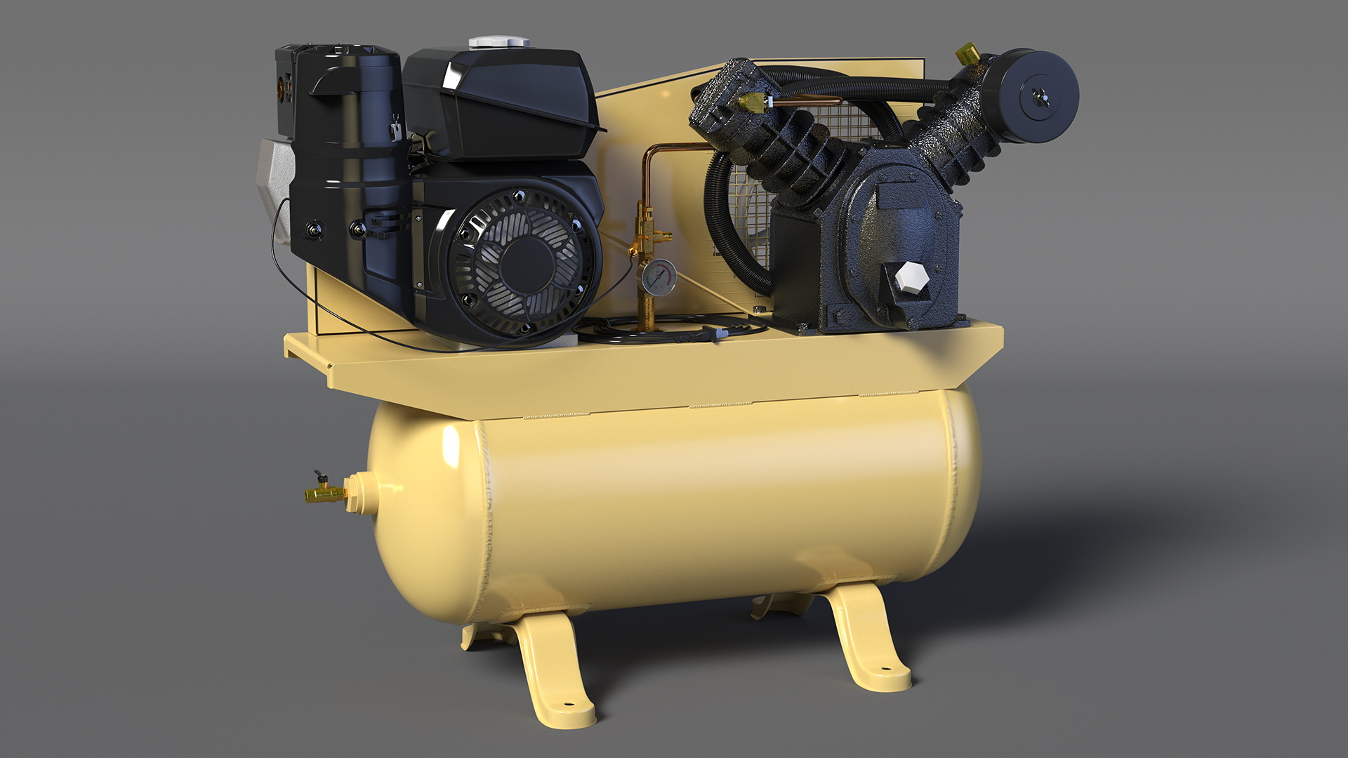 3D Diesel Piston Air Compressor model