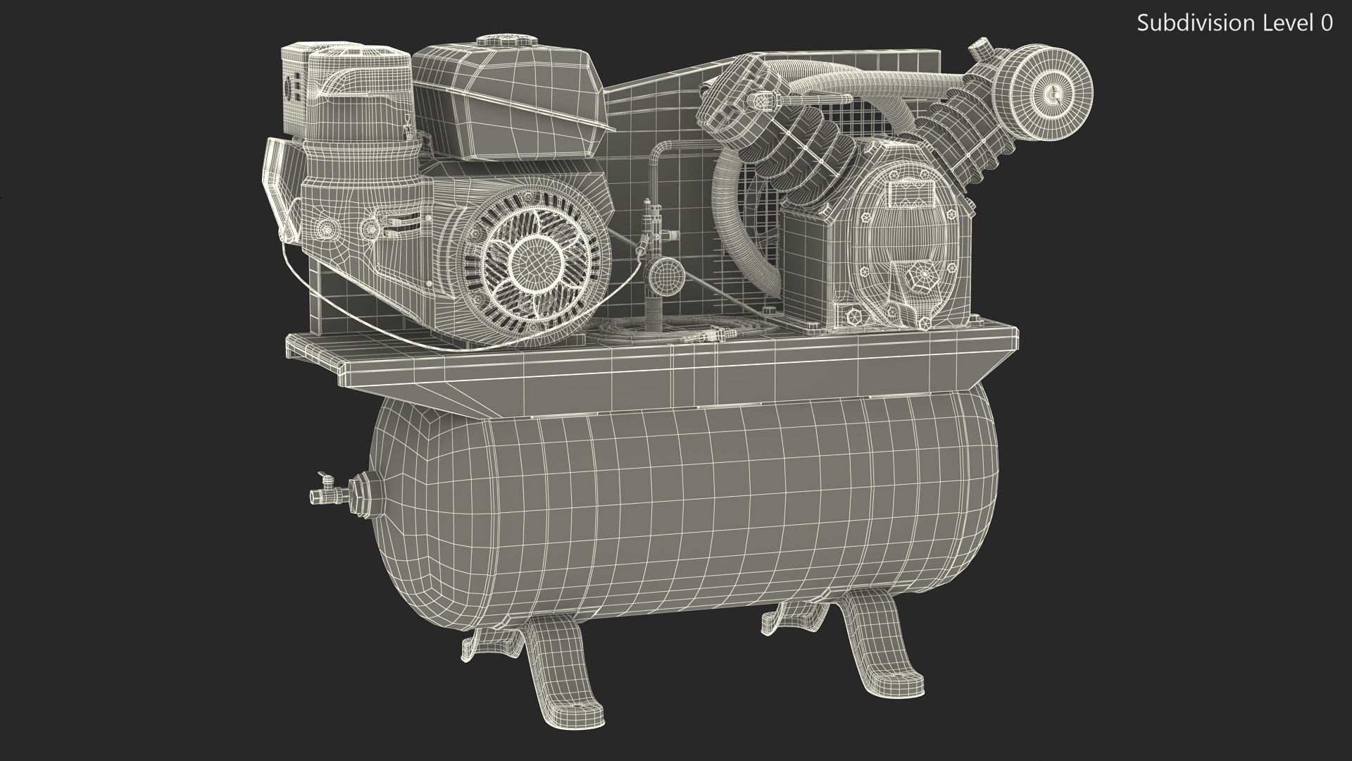 3D Diesel Piston Air Compressor model