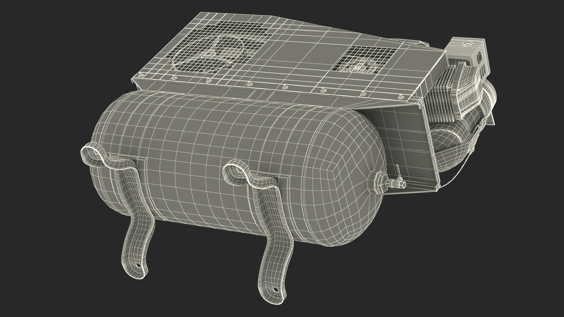 3D Diesel Piston Air Compressor model