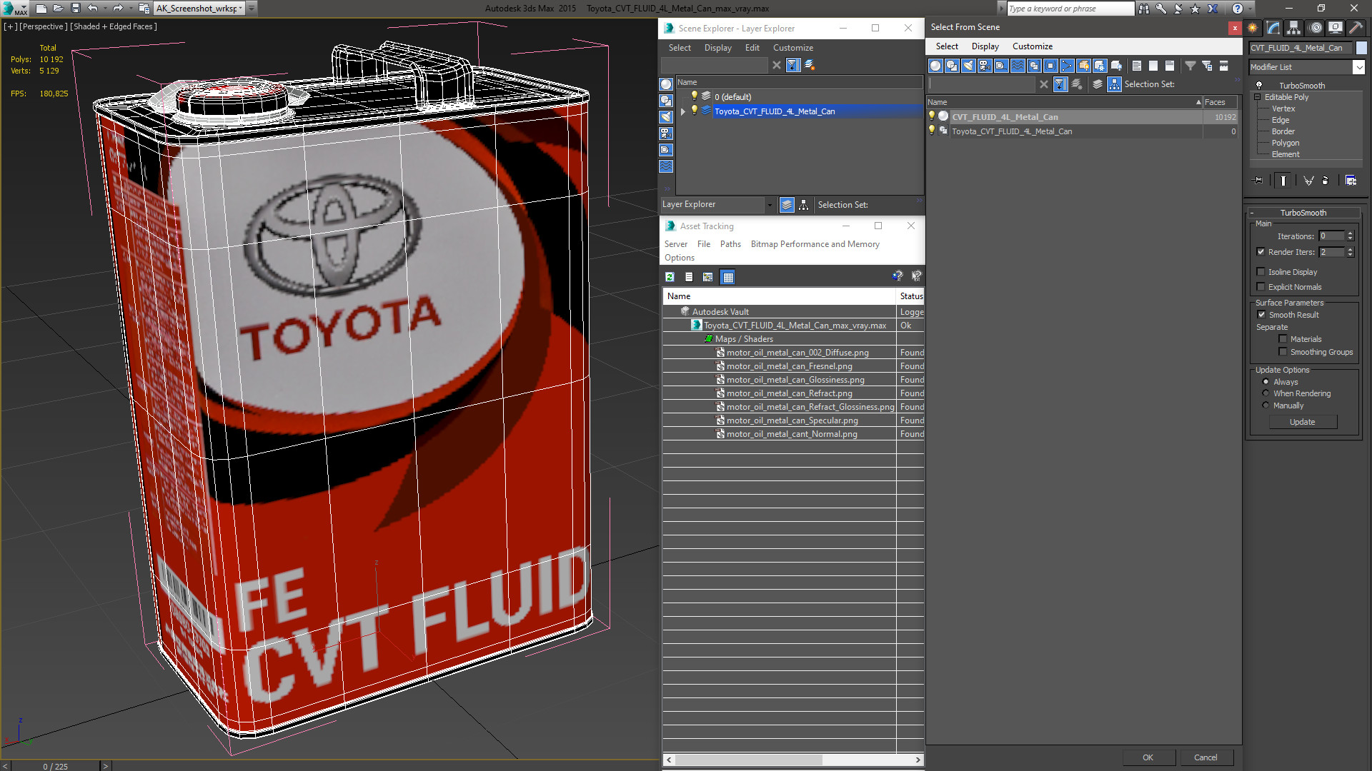 Toyota CVT FLUID 4L Metal Can 3D model