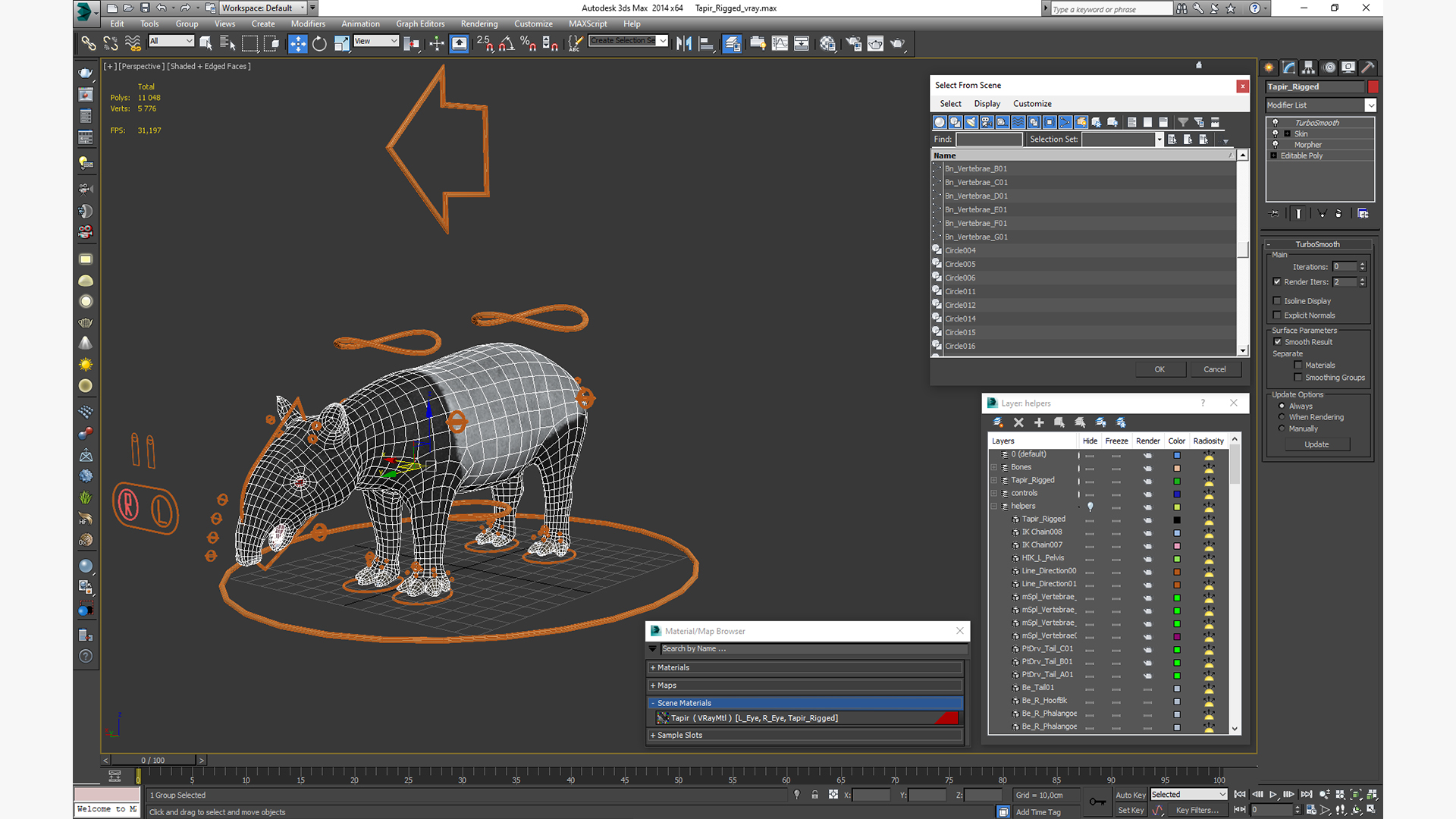 Tapir Rigged 3D